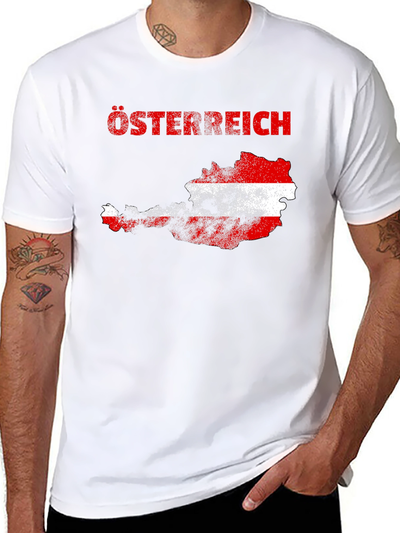 Austria Flag Map T-Shirt -  Osterreich Graphic Tee