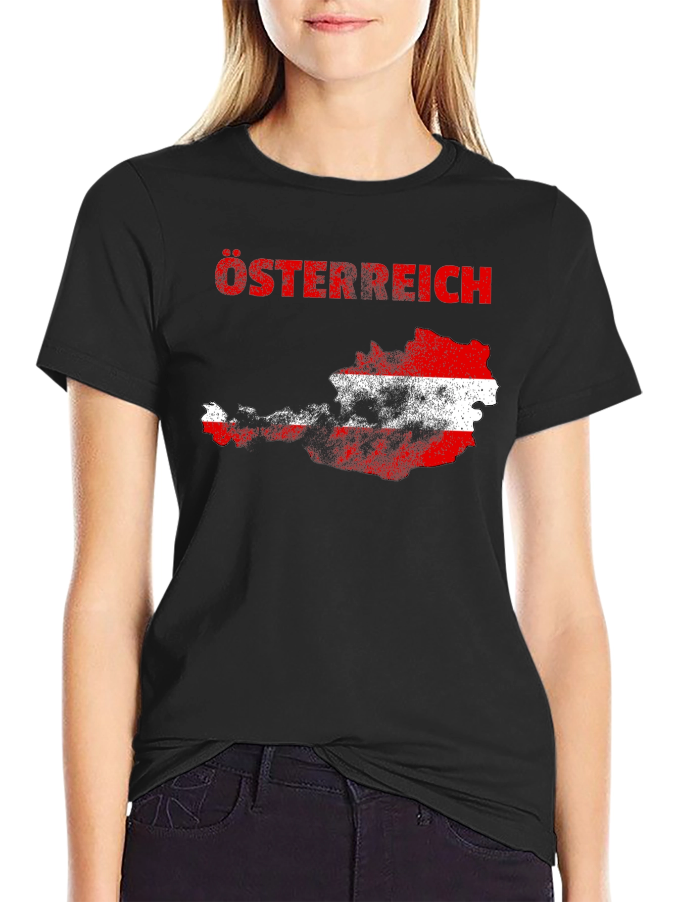 Austria Flag Map T-Shirt -  Osterreich Graphic Tee