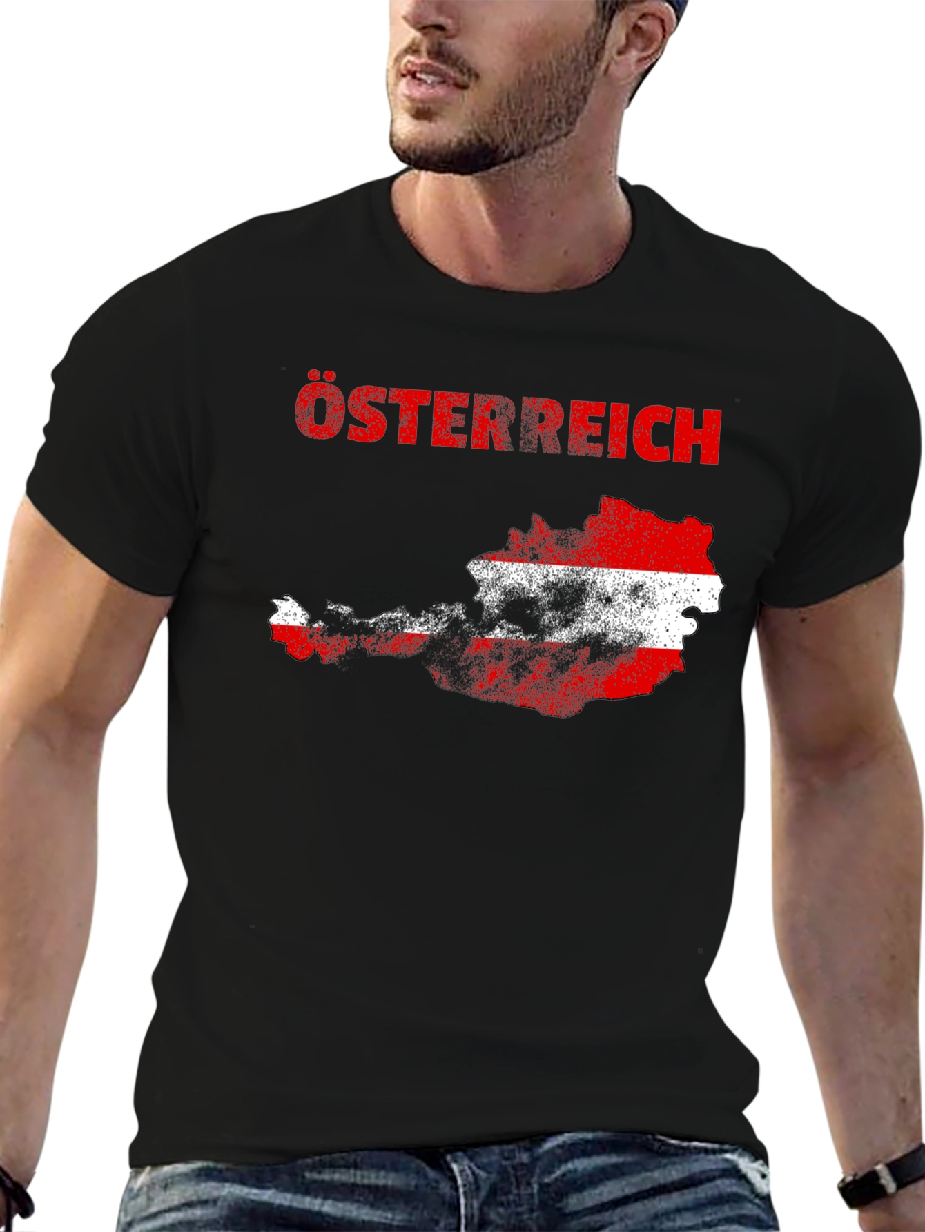 Austria Flag Map T-Shirt -  Osterreich Graphic Tee