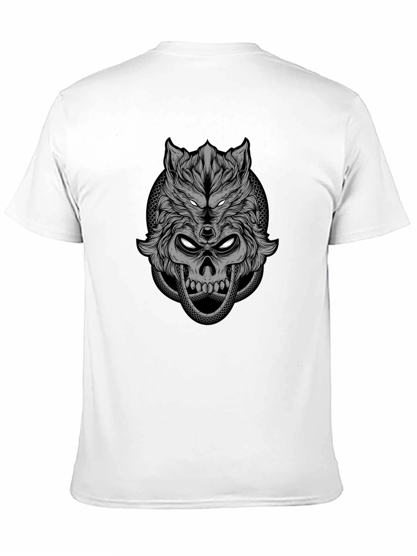 Wolf Skull Graphic Tee - Dark Style T-Shirt