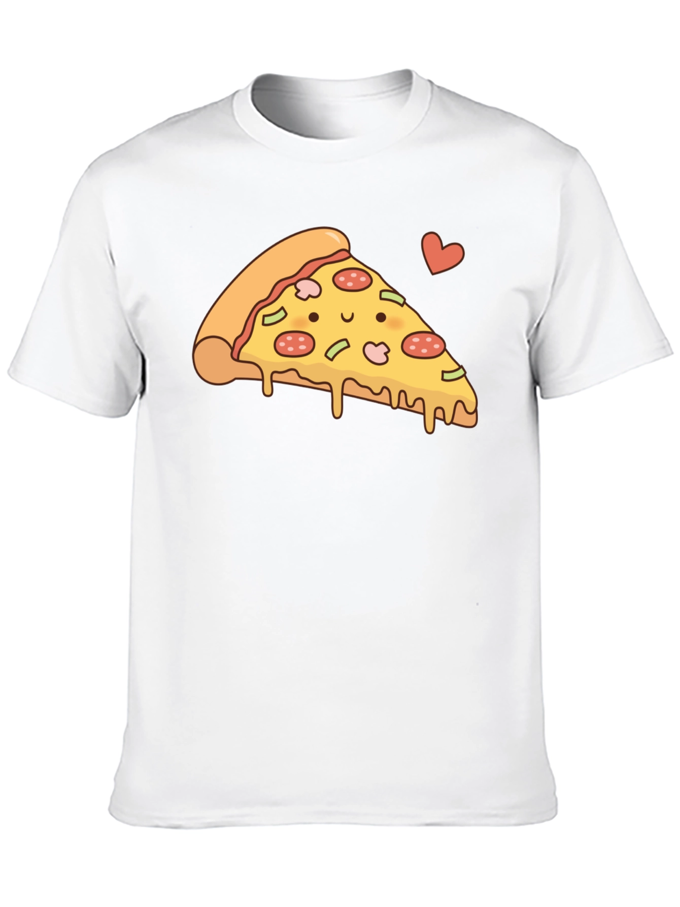 Cute Pizza Slice Graphic T-Shirt - Black