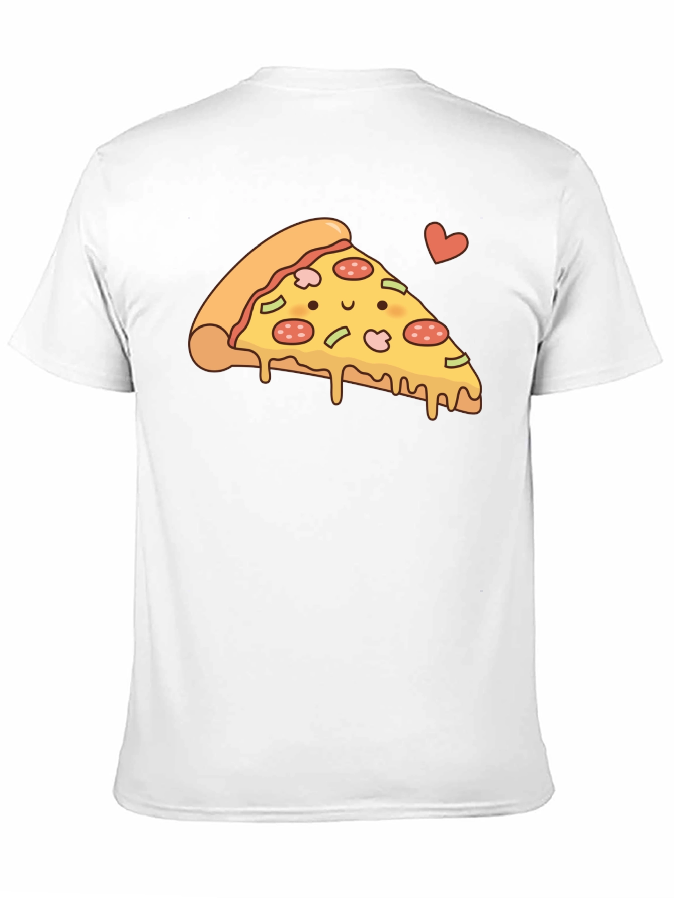 Cute Pizza Slice Graphic T-Shirt - Black