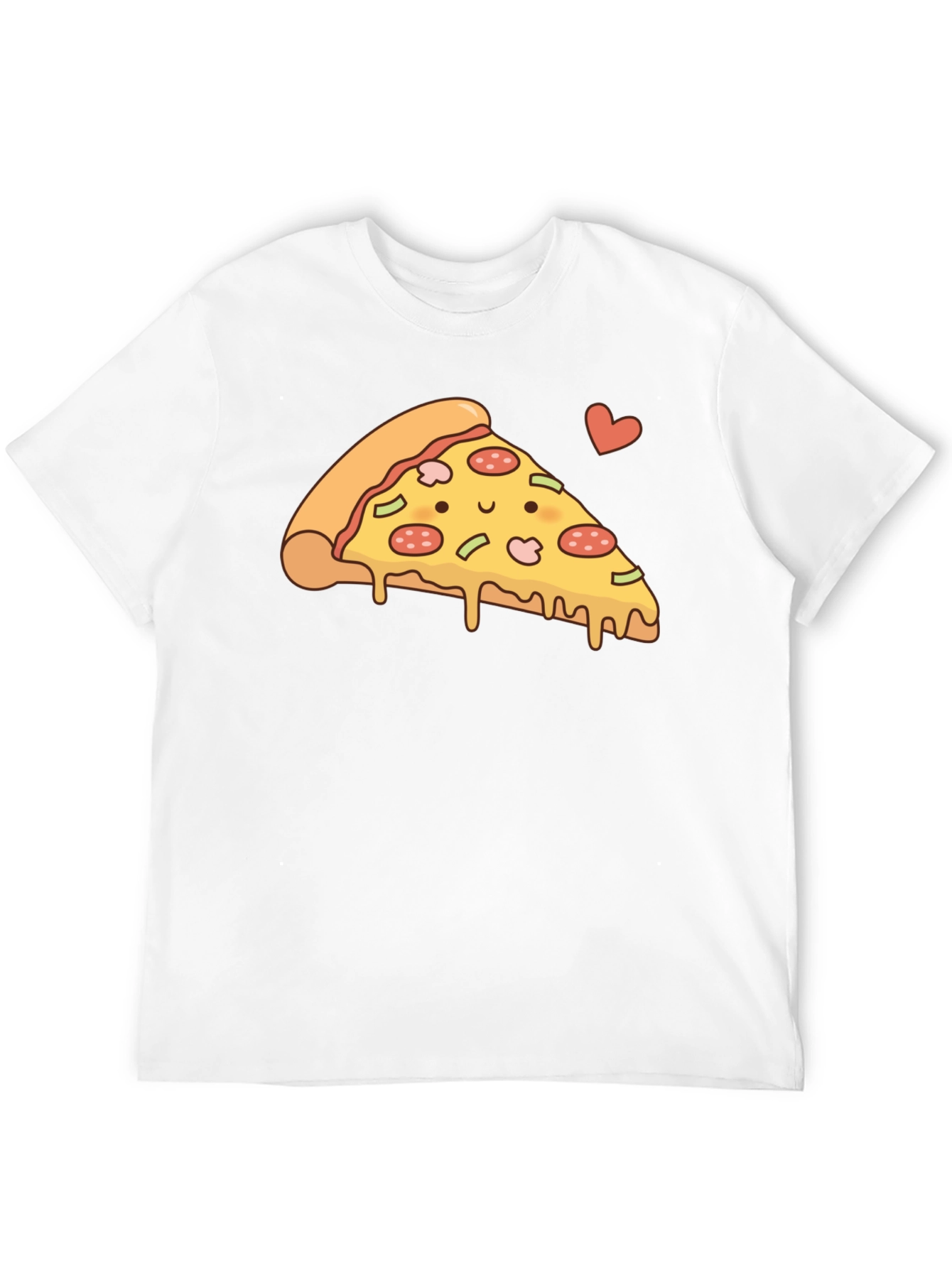 Cute Pizza Slice Graphic T-Shirt - Black