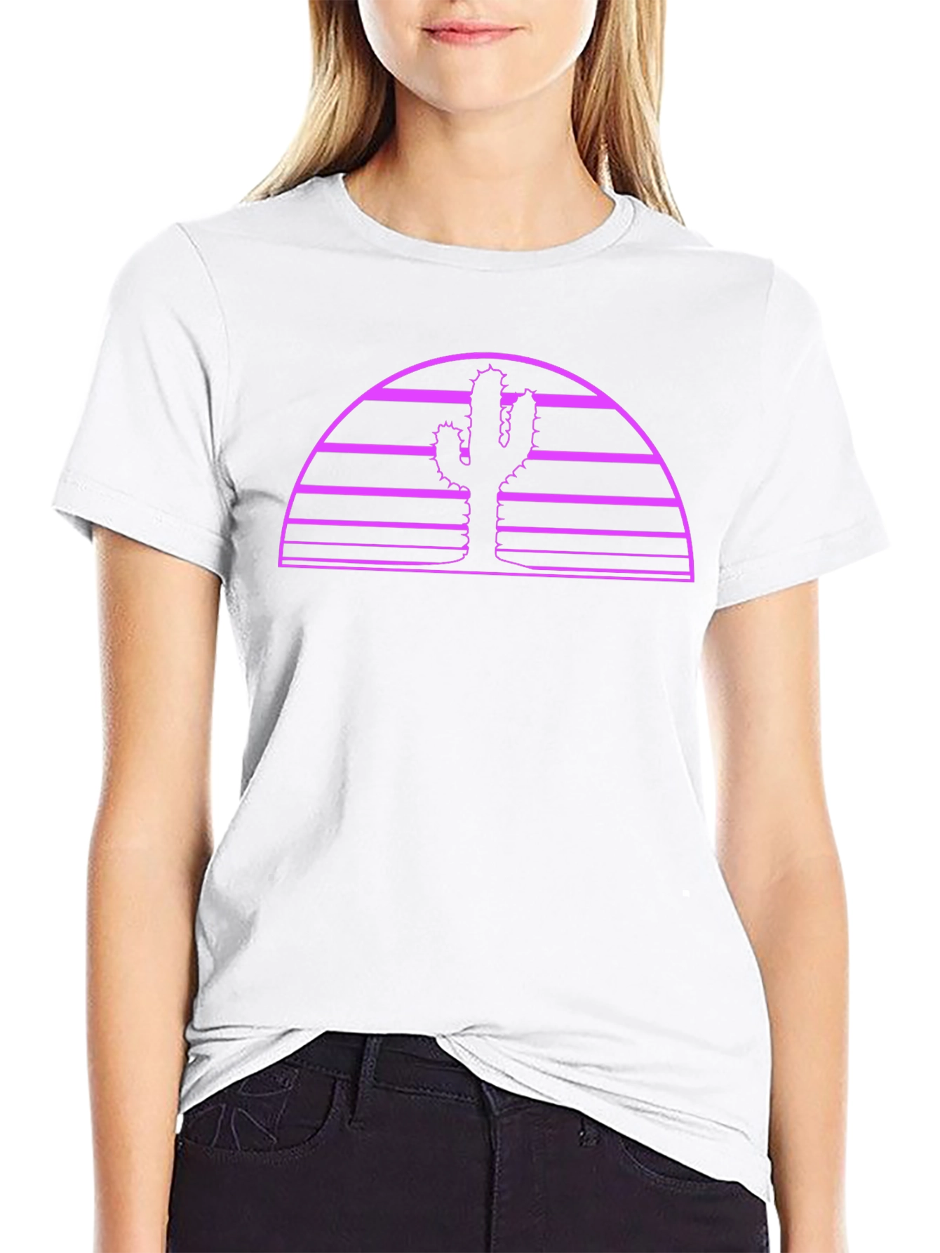 Retro Cactus Sunset Graphic Tee