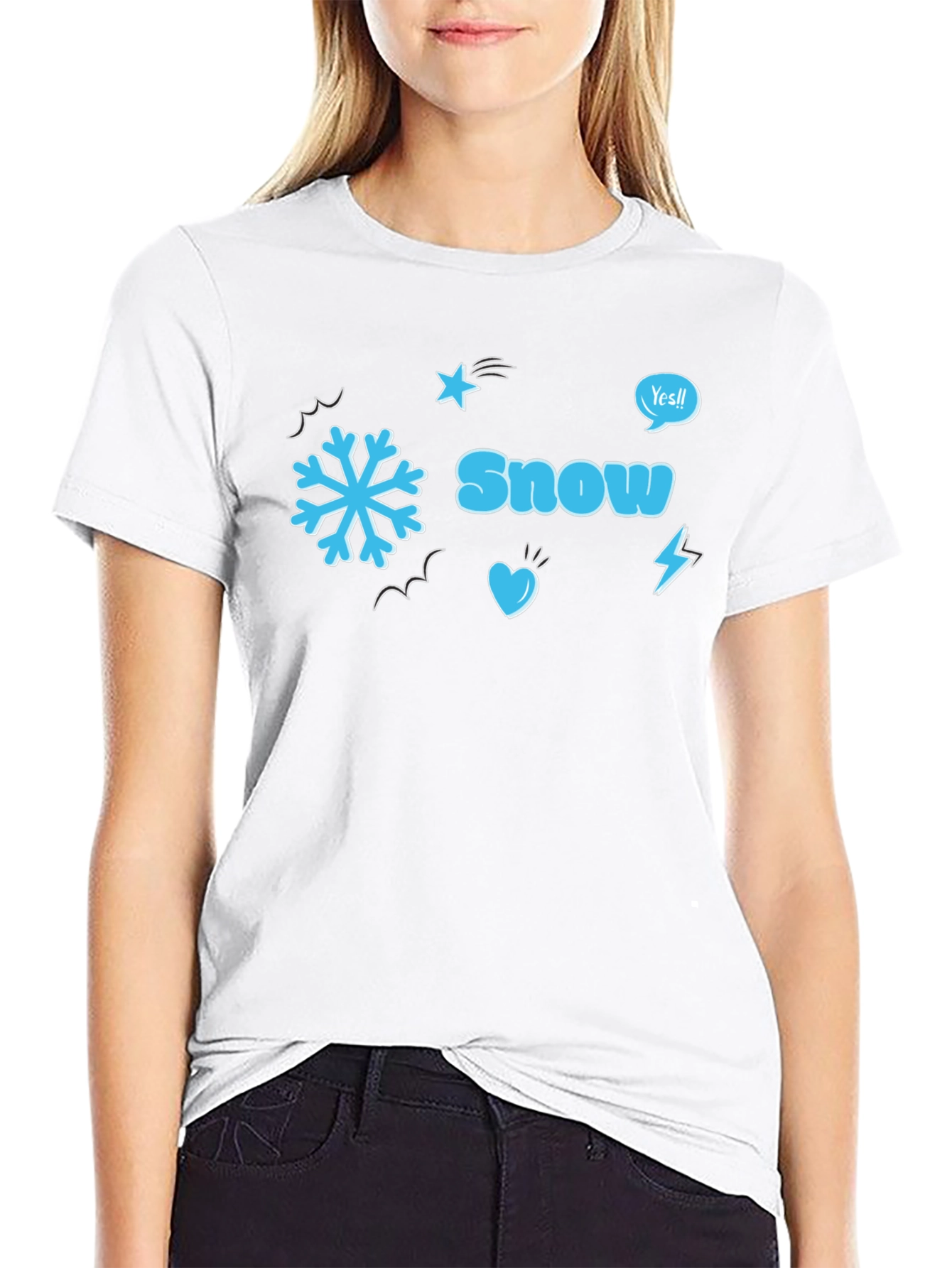 Snow Graphic Black T-Shirt