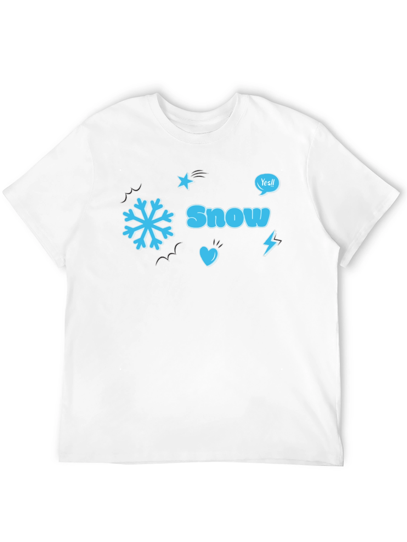 Snow Graphic Black T-Shirt