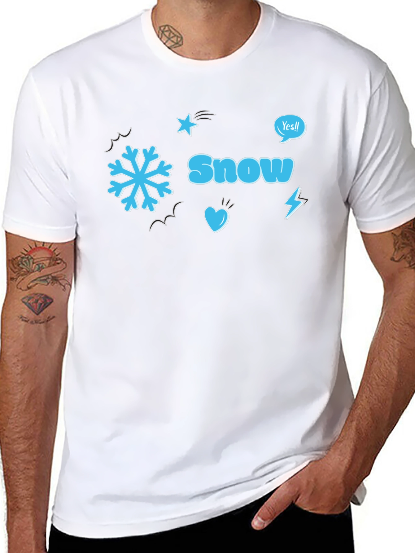 Snow Graphic Black T-Shirt