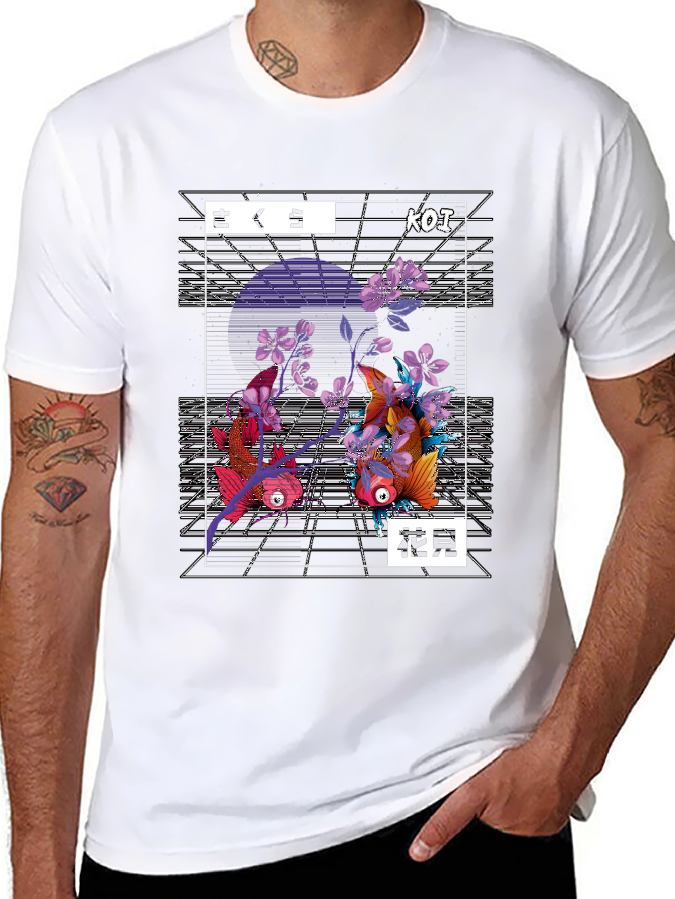 Koi Fish Graphic T-Shirt - Japanese Style