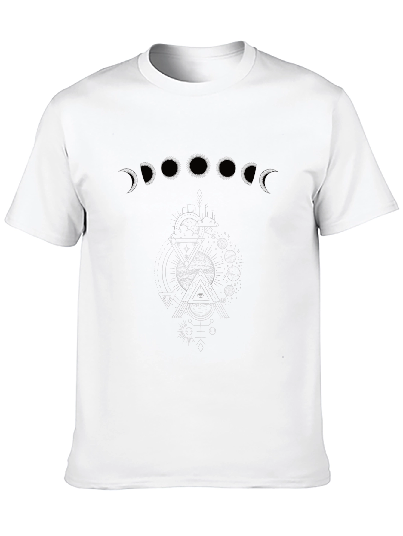 Moon Phases Graphic Tee - Unisex Black T-Shirt