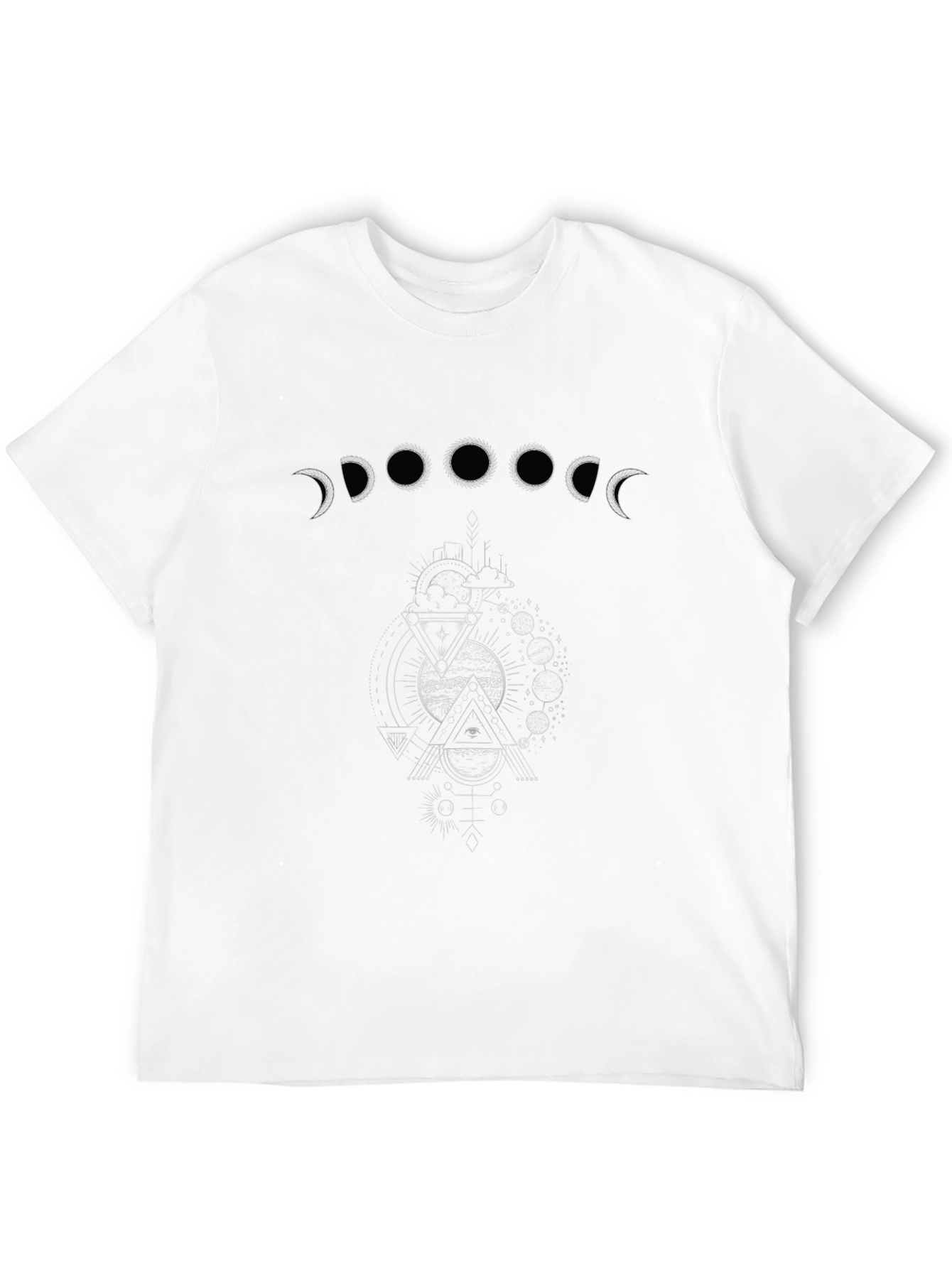 Moon Phases Graphic Tee - Unisex Black T-Shirt