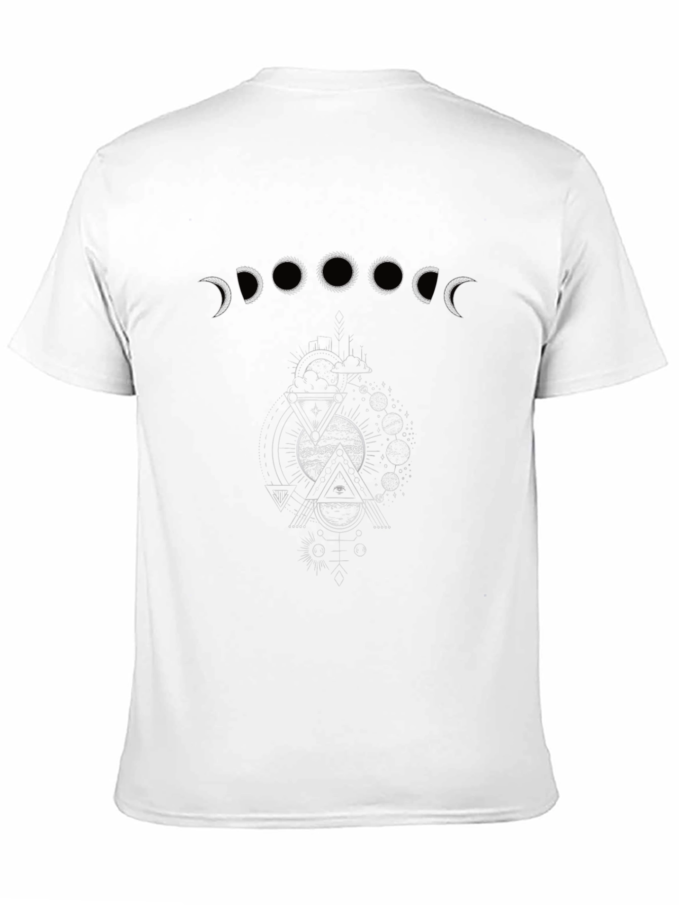 Moon Phases Graphic Tee - Unisex Black T-Shirt