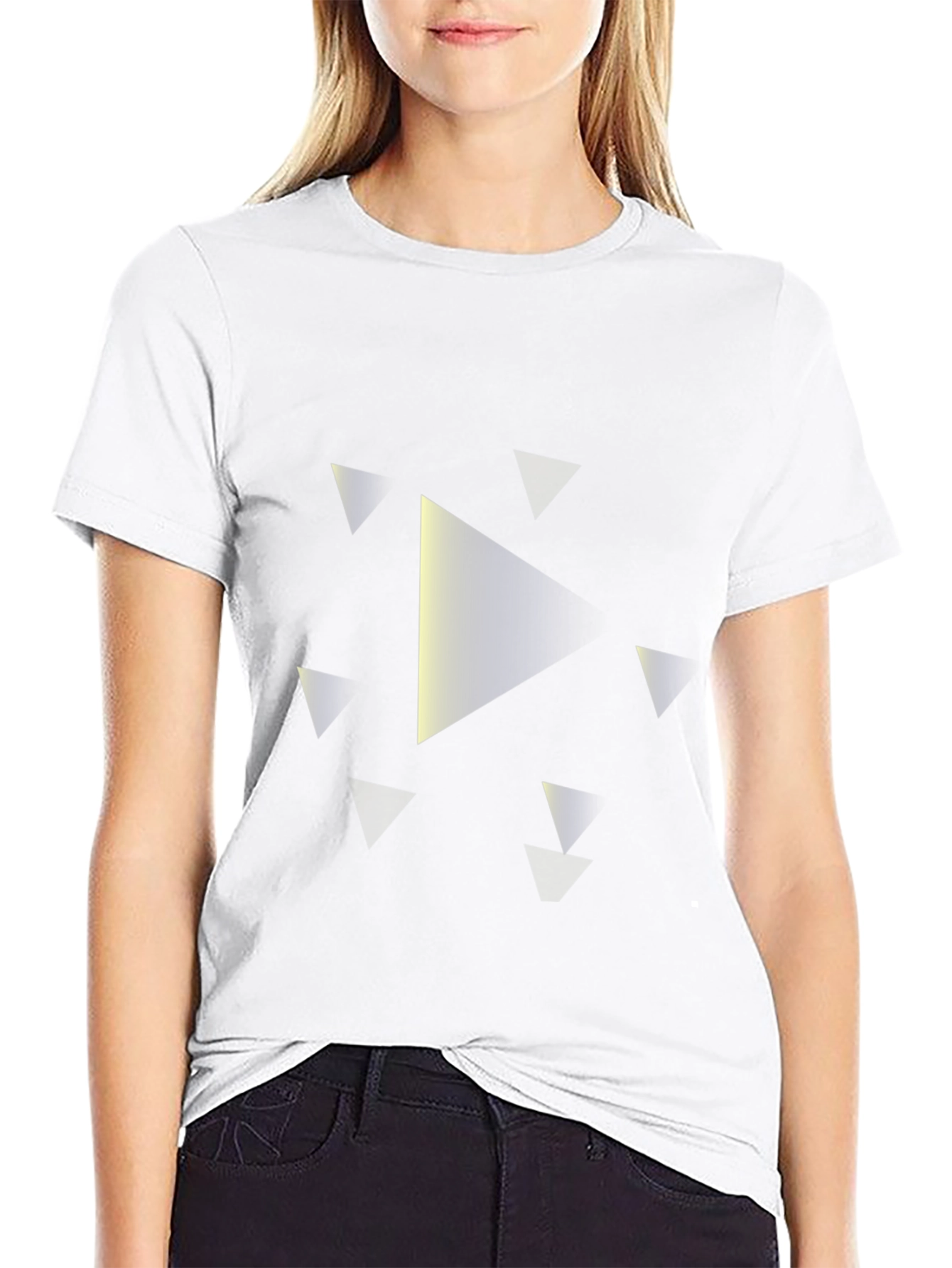 Modern Triangle Graphic Tee - Black Casual Shirt