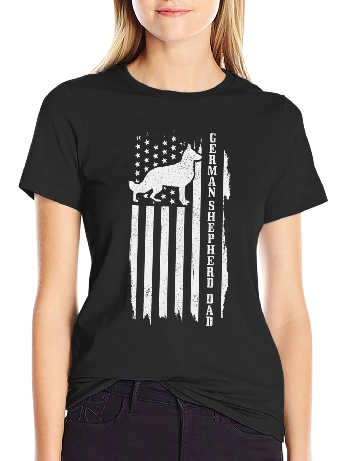 German Shepherd Dad Flag T-Shirt