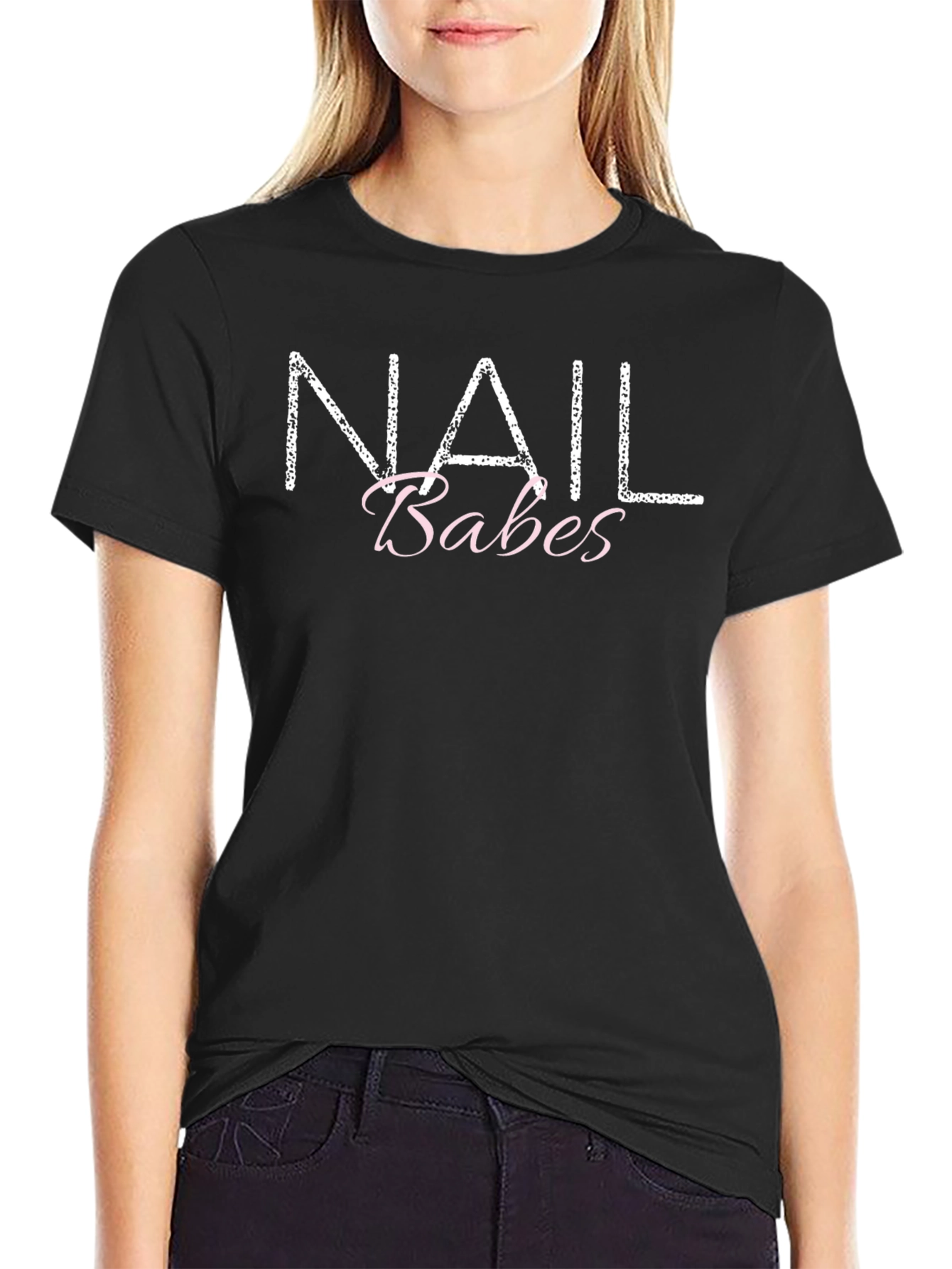Nail Babes Graphic Tee - Black Cotton T-Shirt