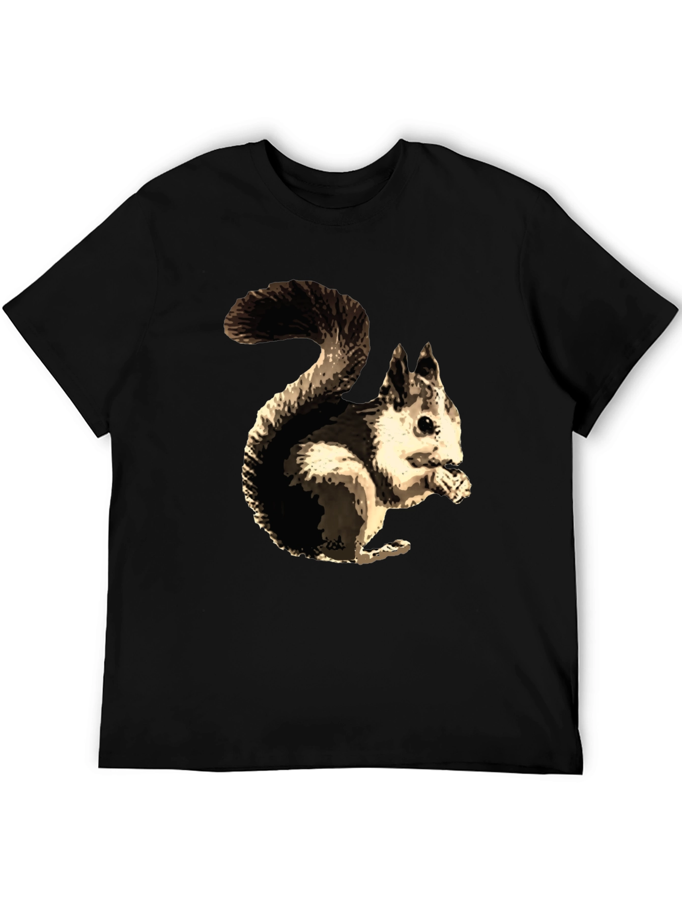 Squirrel Graphic Tee - Nature Lovers Black T-Shirt