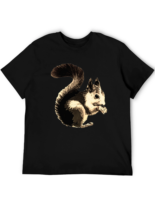 Squirrel Graphic Tee - Nature Lovers Black T-Shirt