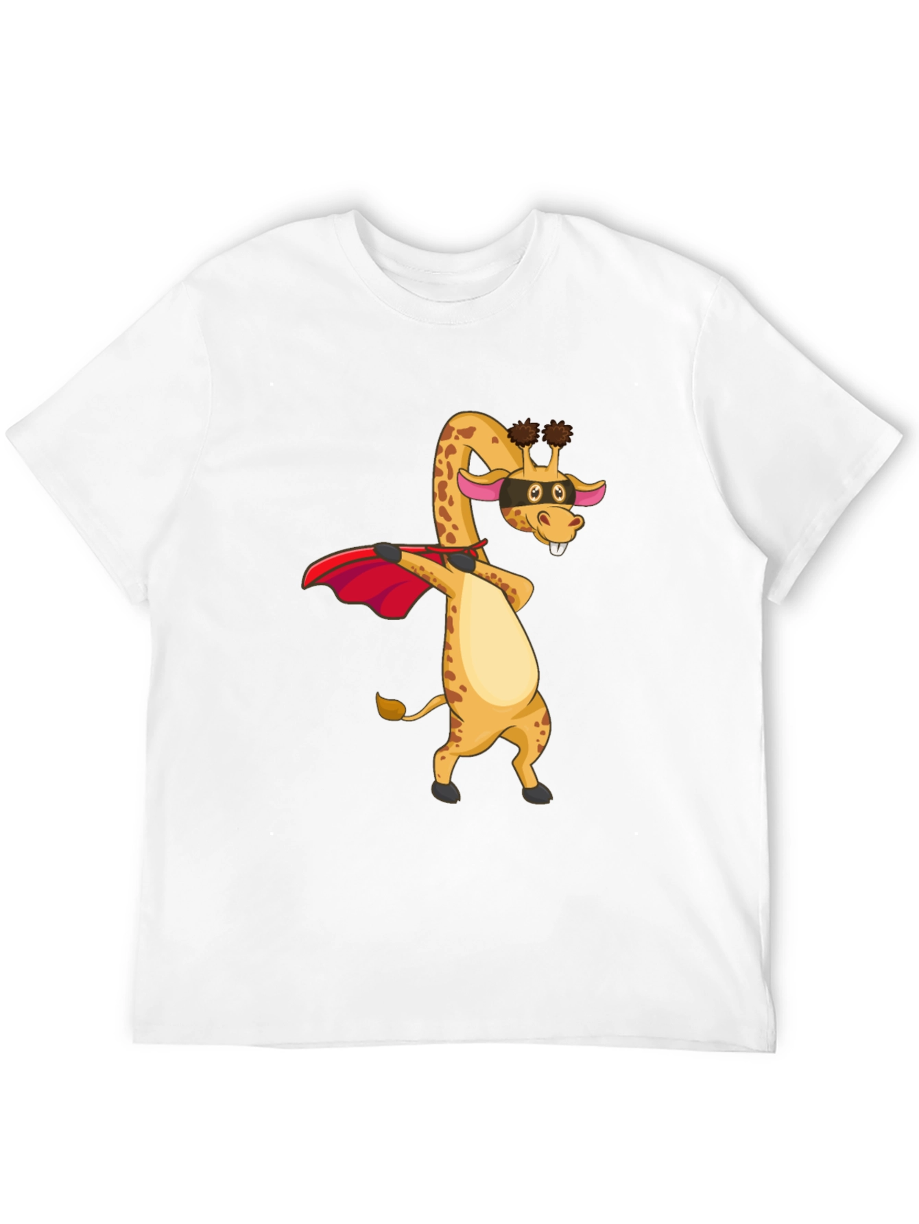 Superhero Giraffe Mens Black T-Shirt