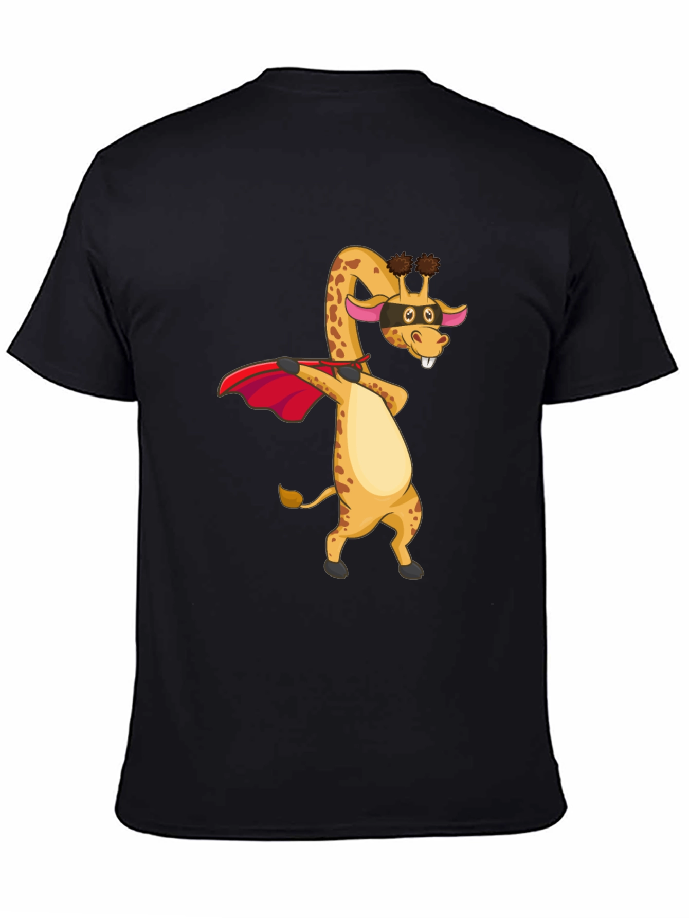 Superhero Giraffe Mens Black T-Shirt