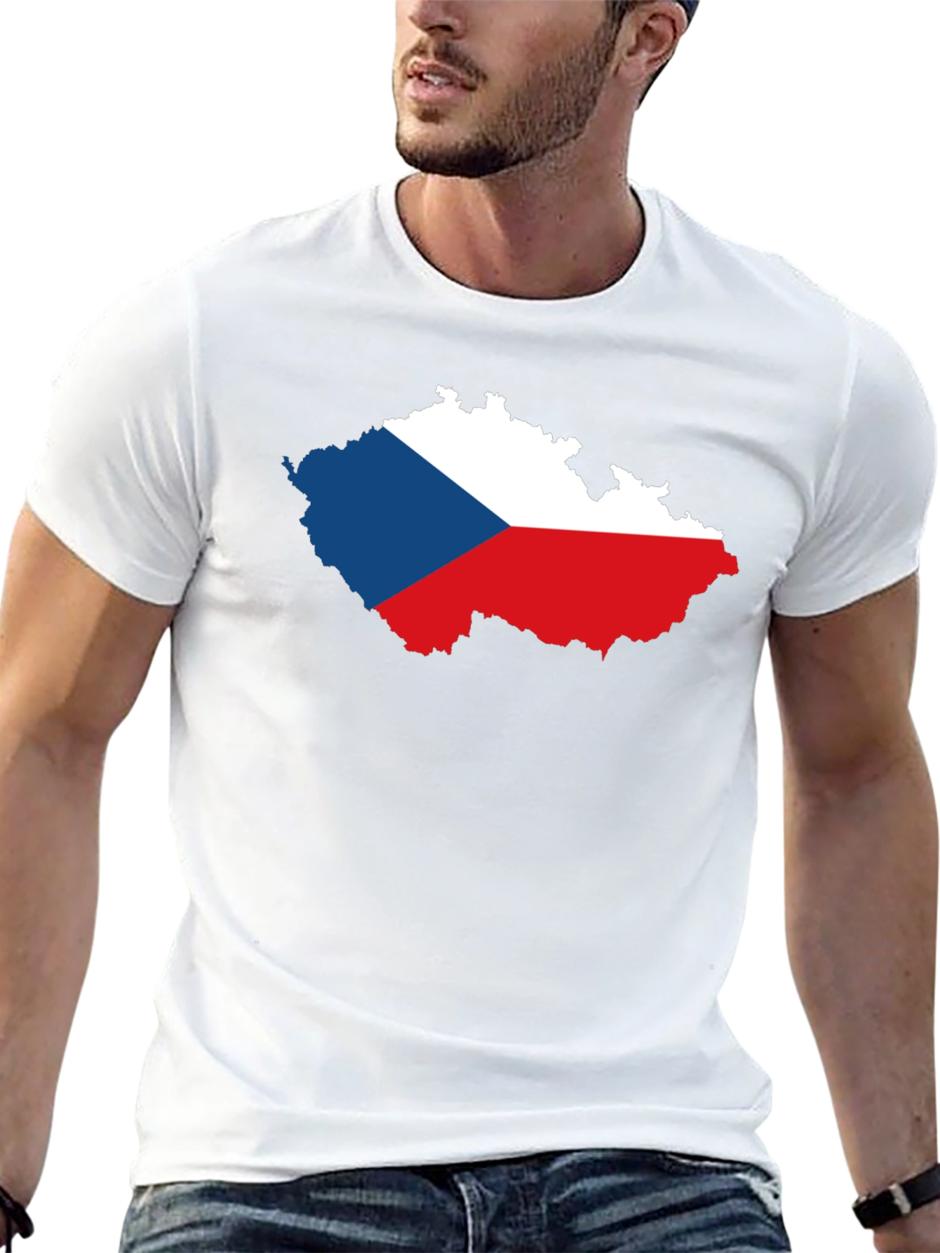 Czech Republic Flag Map T-Shirt