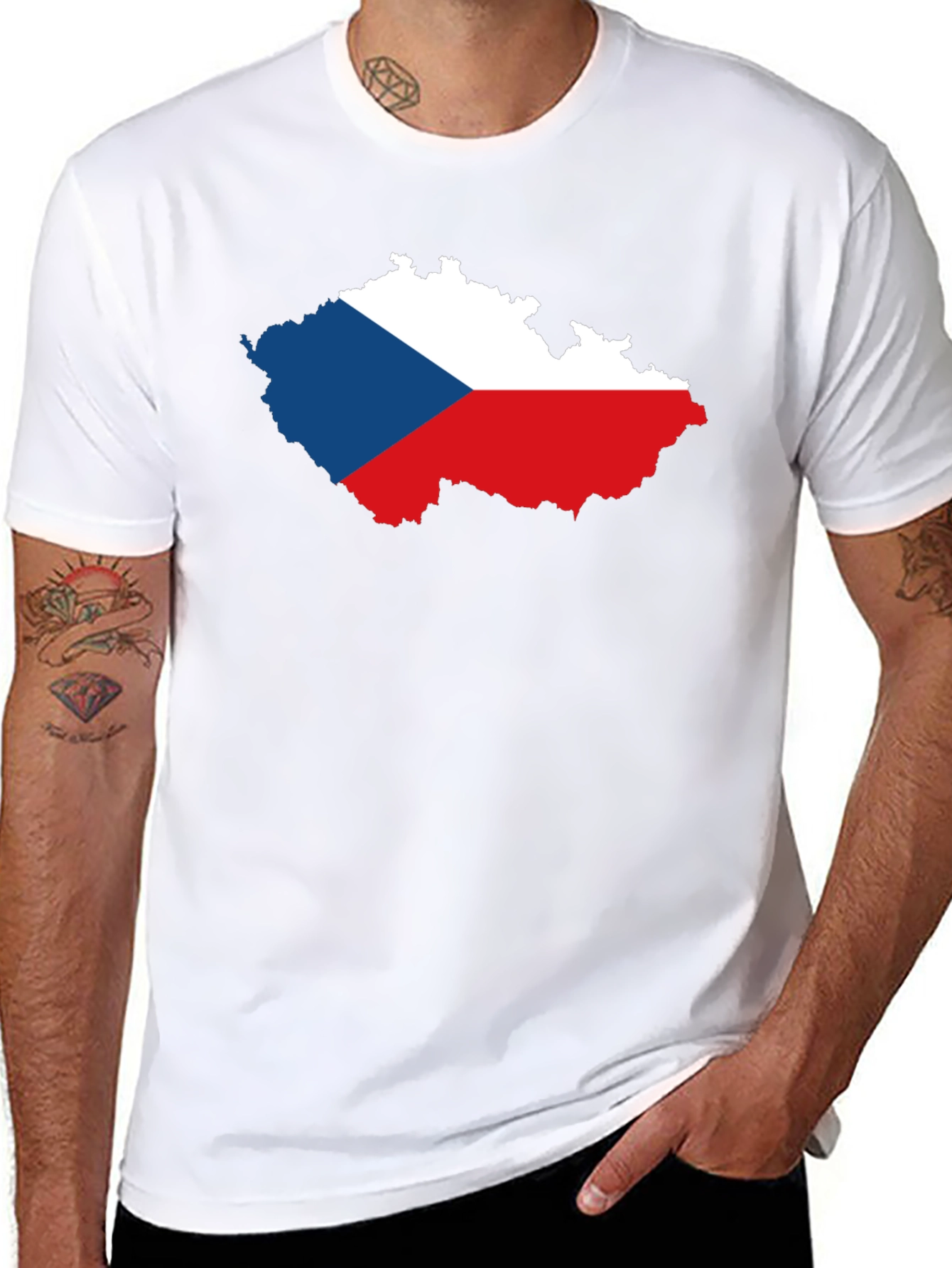Czech Republic Flag Map T-Shirt