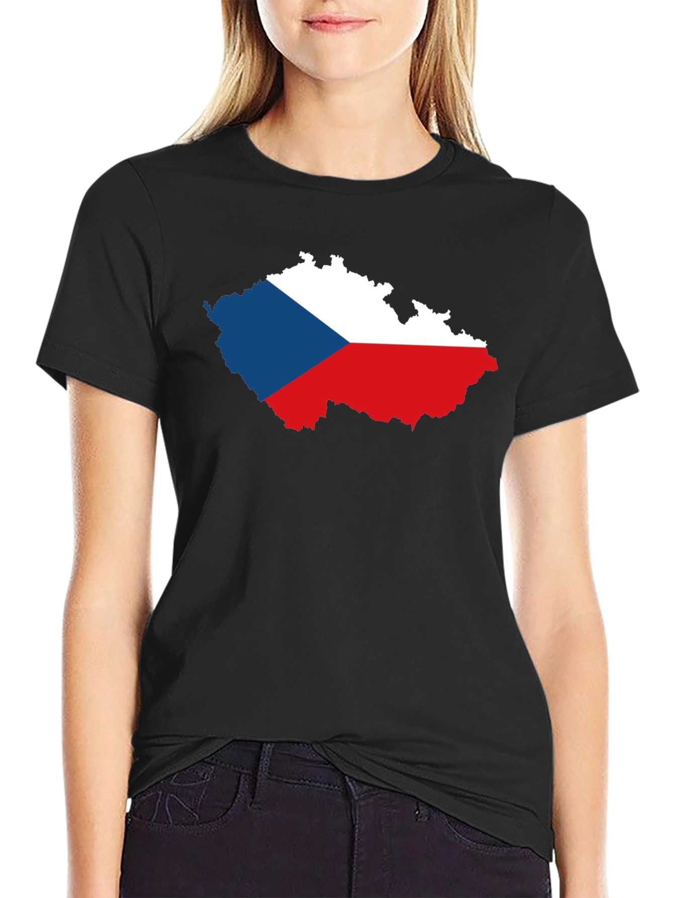 Czech Republic Flag Map T-Shirt