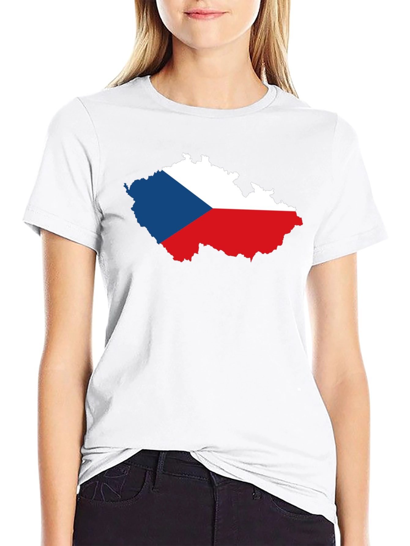 Czech Republic Flag Map T-Shirt