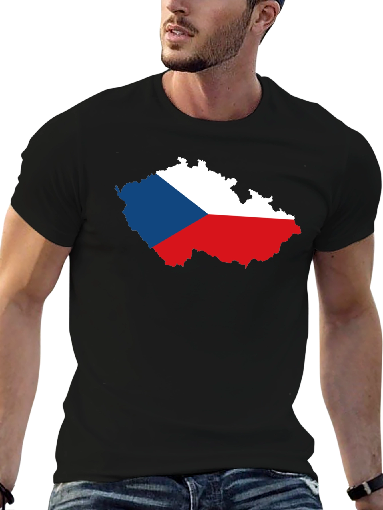 Czech Republic Flag Map T-Shirt