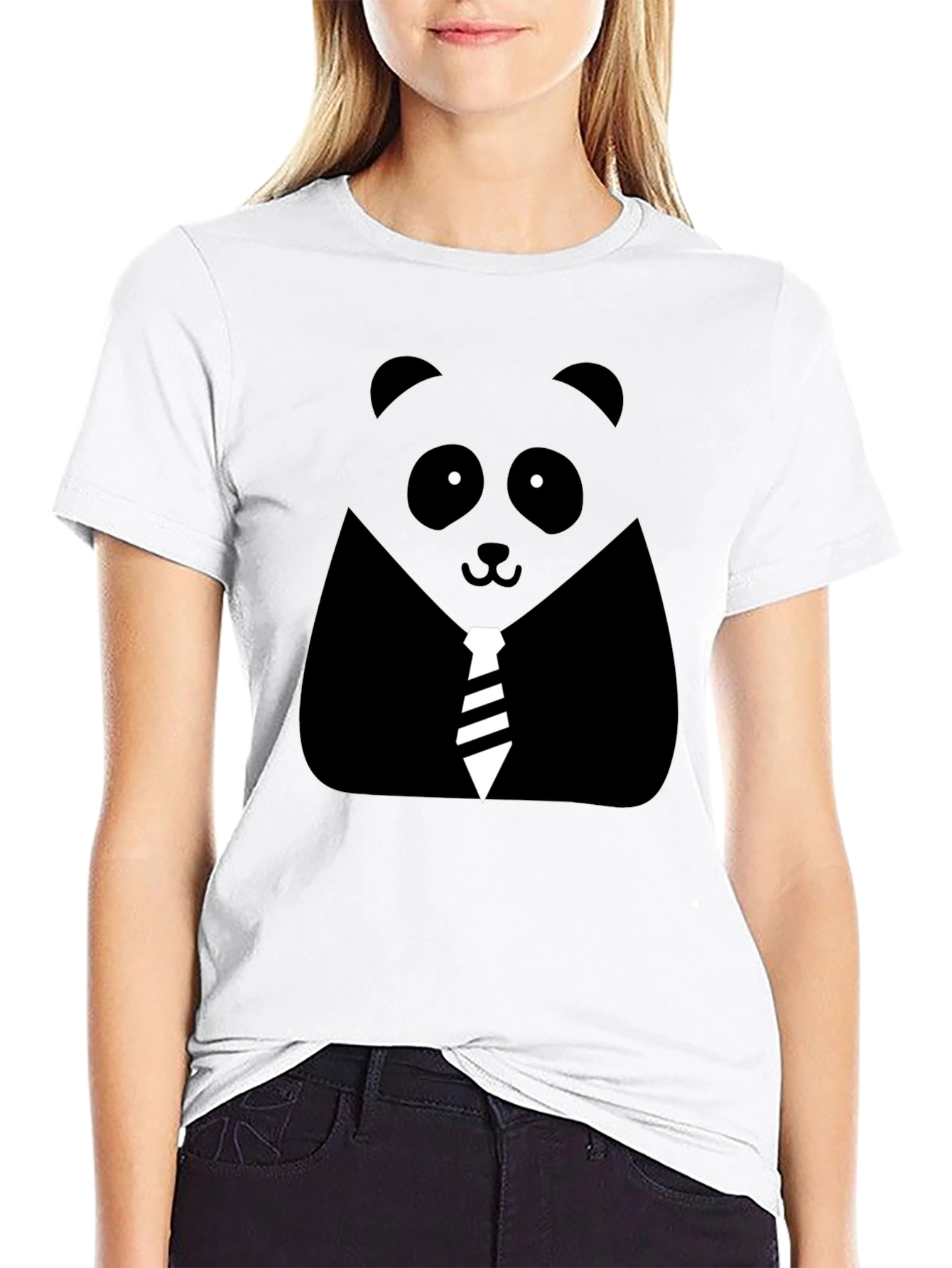 Panda Tie Black T-Shirt