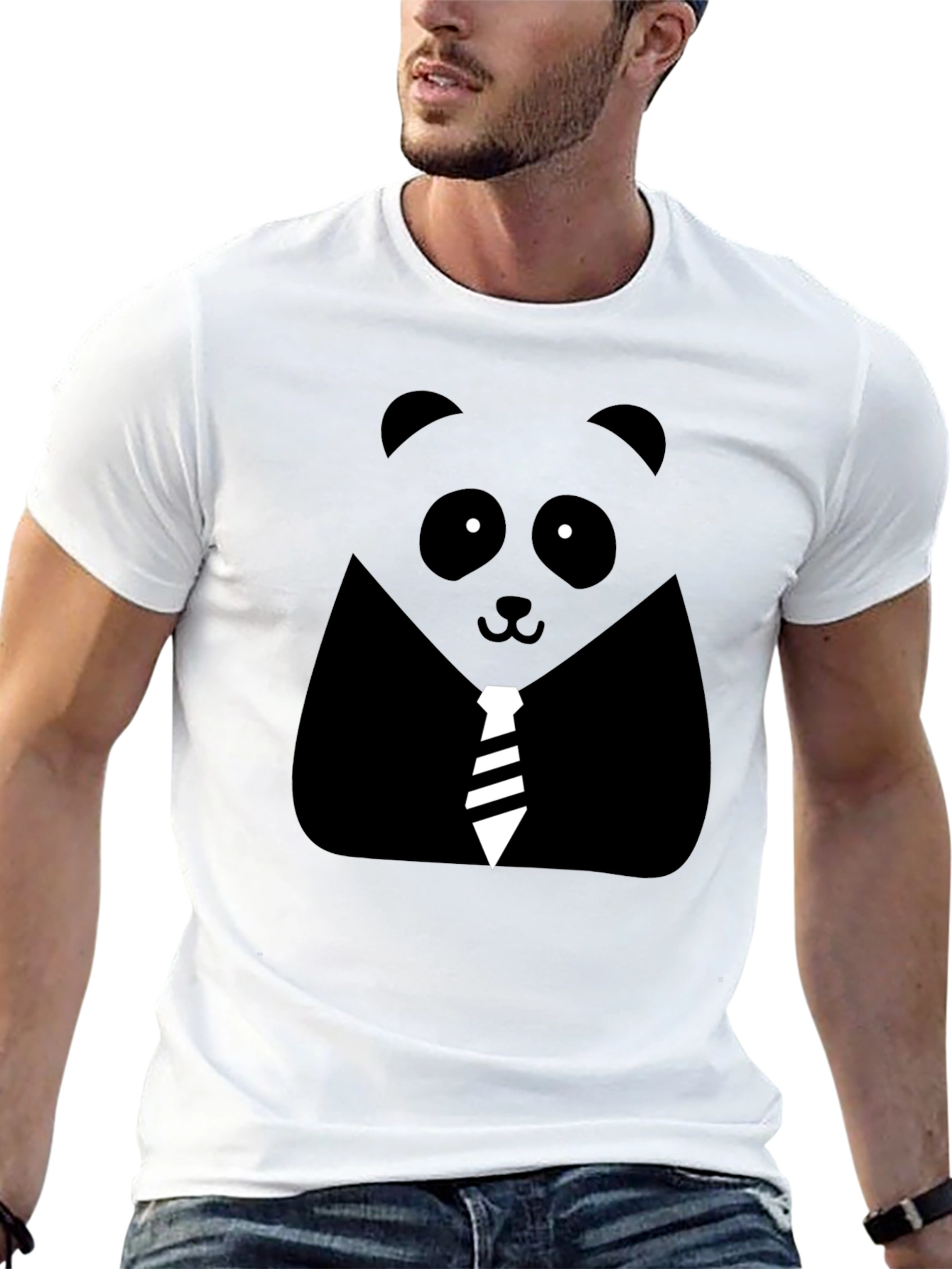 Panda Tie Black T-Shirt
