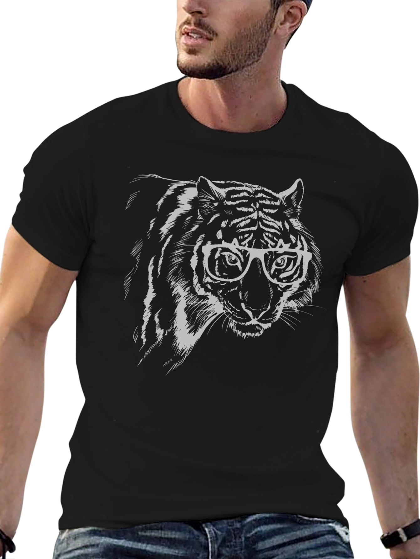 Cool Tiger Graphic Tee - Black