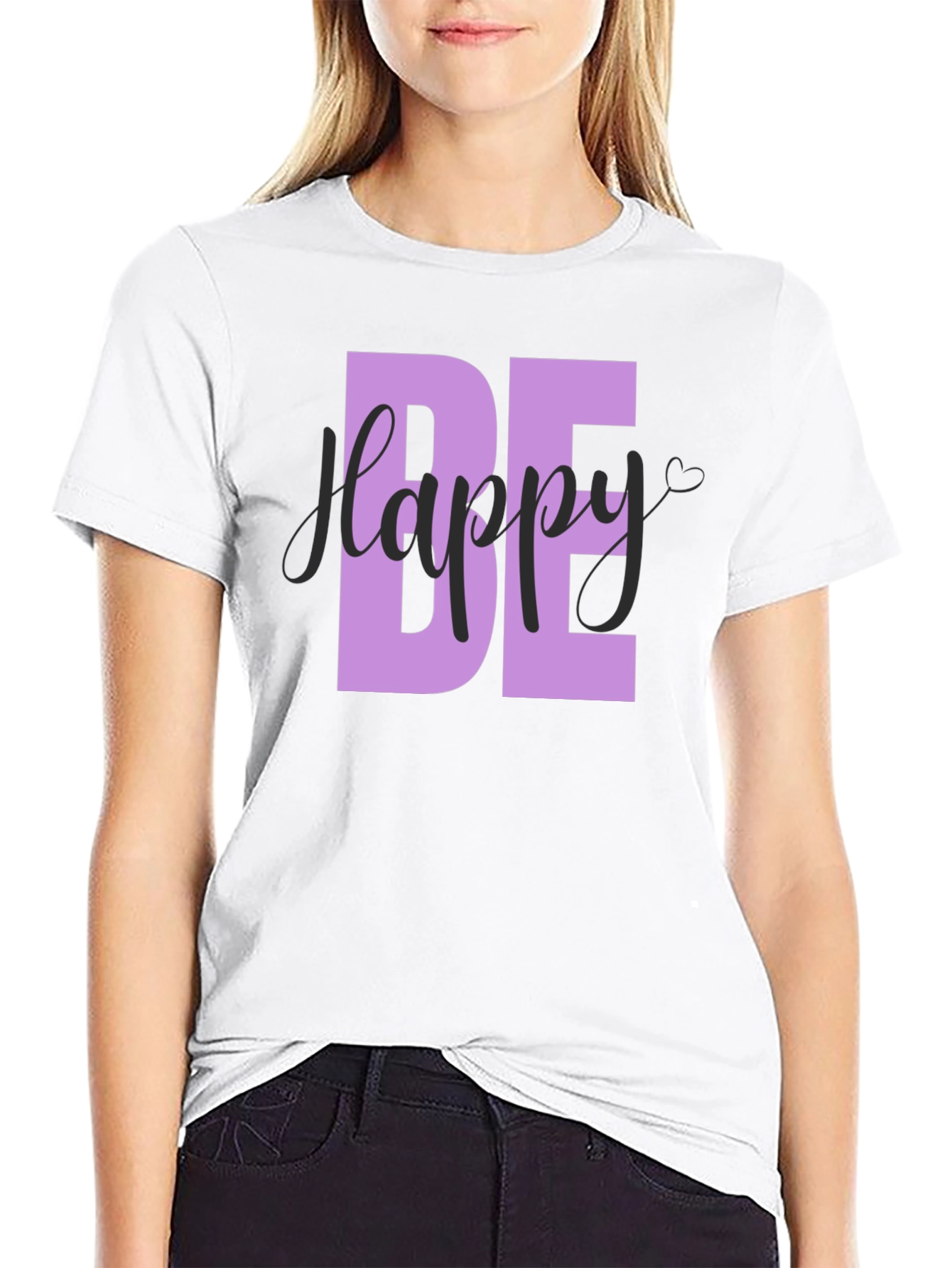 Be Happy Graphic T-Shirt - Mens Black Tee