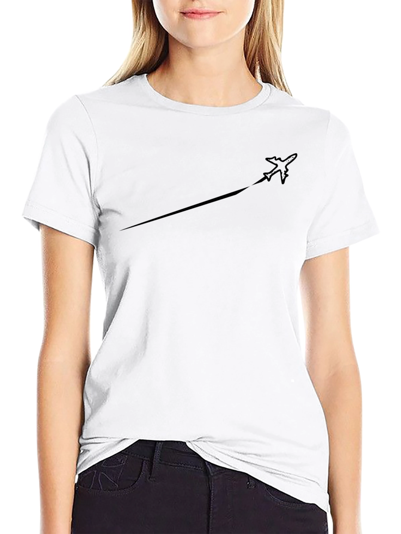Black Airplane Graphic Tee - Stylish & Unique