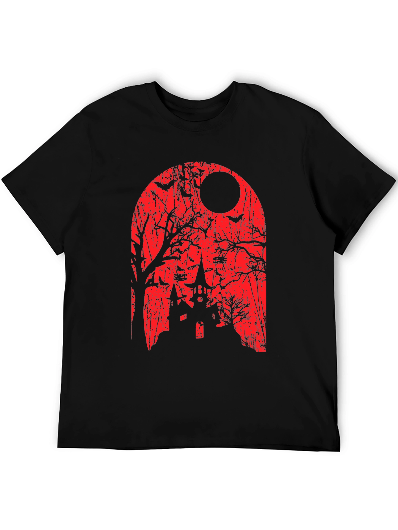 Spooky Halloween T-Shirt - Haunted House Graphic Tee