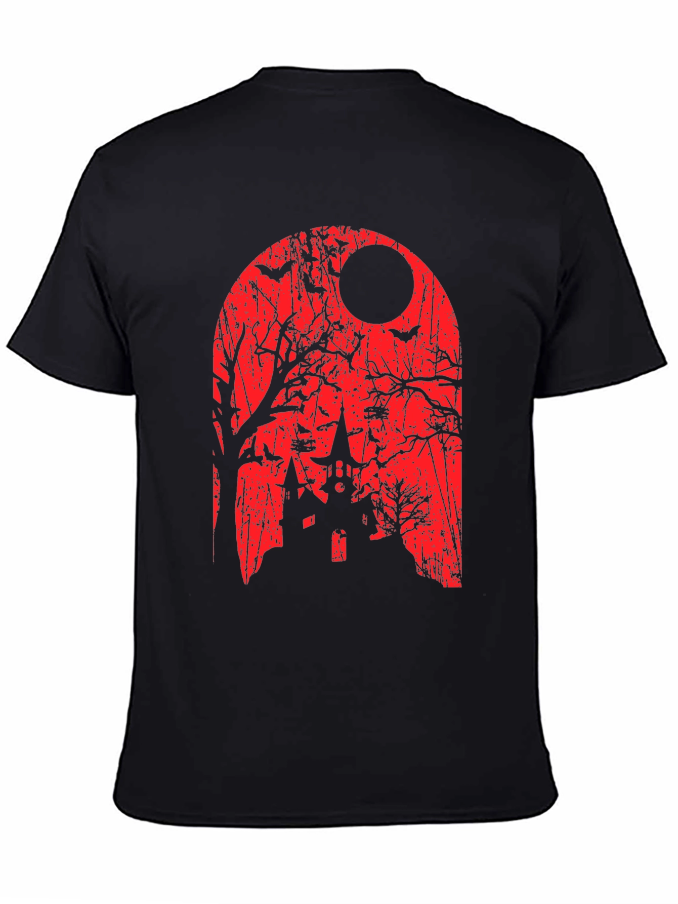 Spooky Halloween T-Shirt - Haunted House Graphic Tee