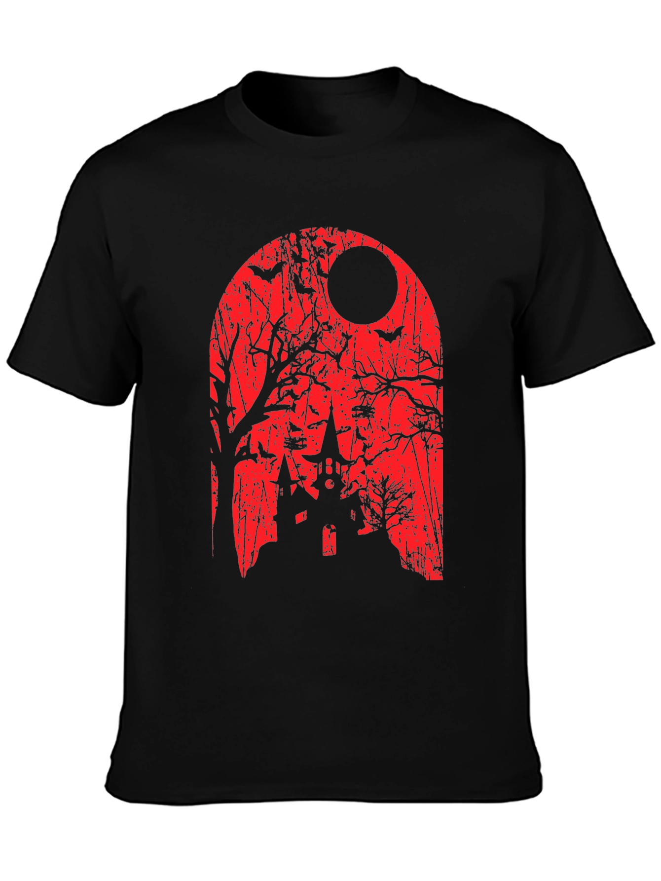 Spooky Halloween T-Shirt - Haunted House Graphic Tee