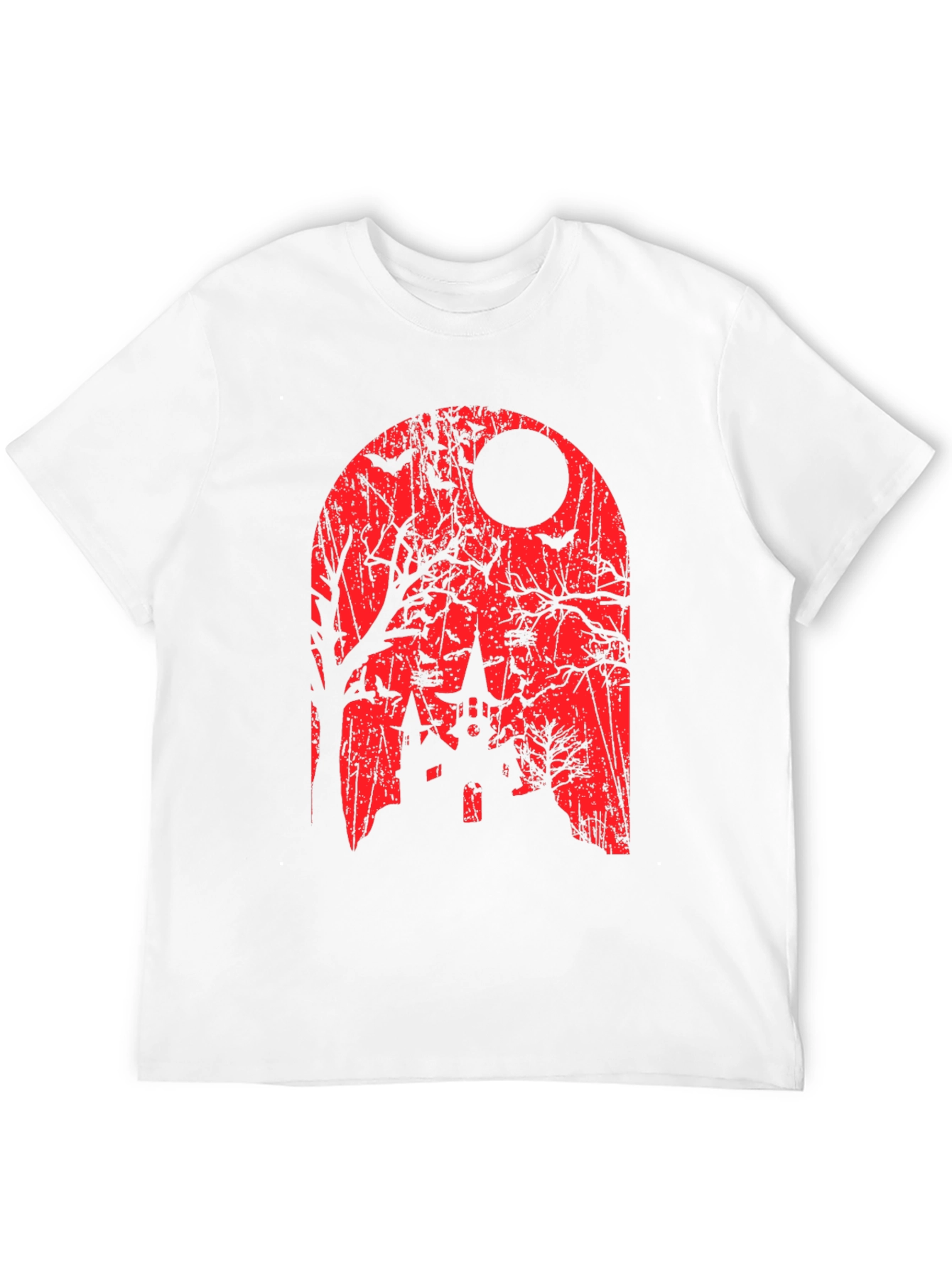 Spooky Halloween T-Shirt - Haunted House Graphic Tee