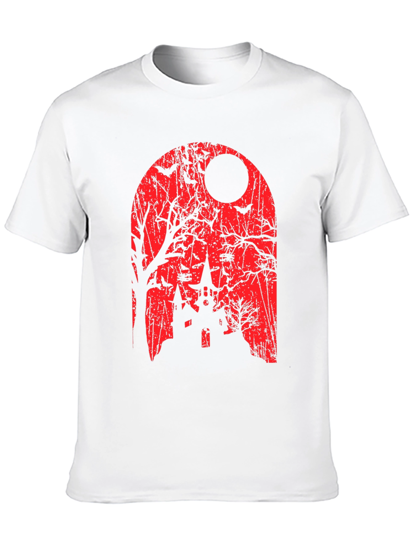 Spooky Halloween T-Shirt - Haunted House Graphic Tee