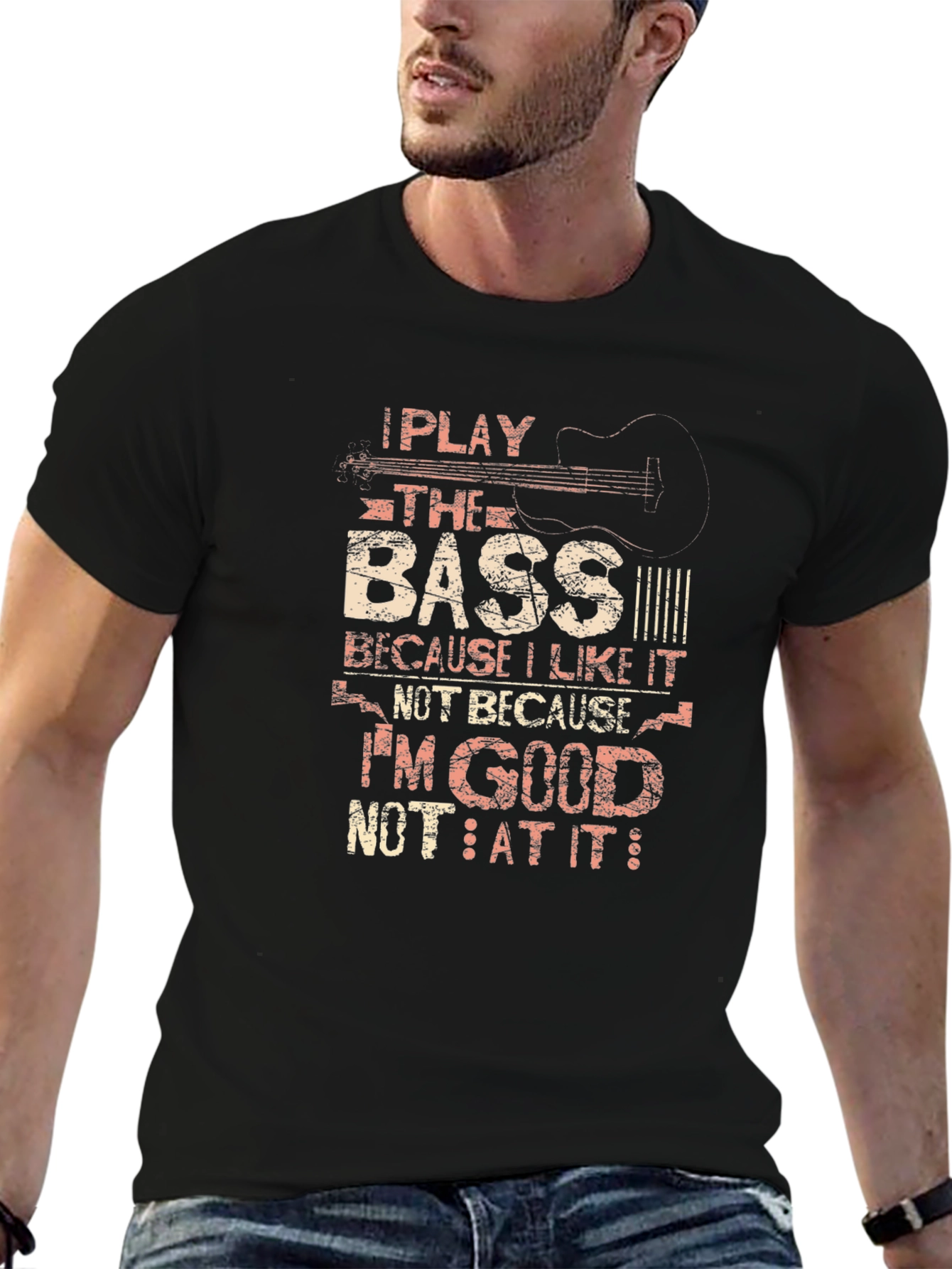 Bass Guitar Player Graphic T-Shirt - Music Lover Tee