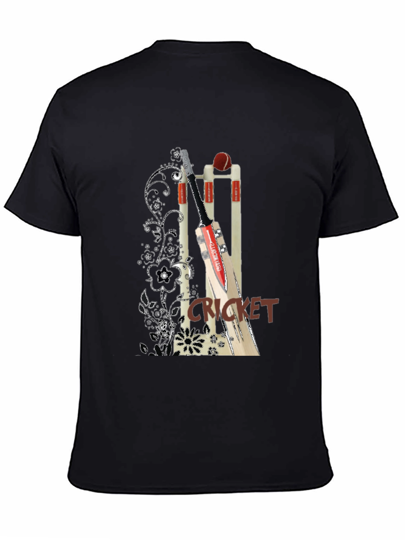 Cricket T-Shirt: Bat & Ball Design