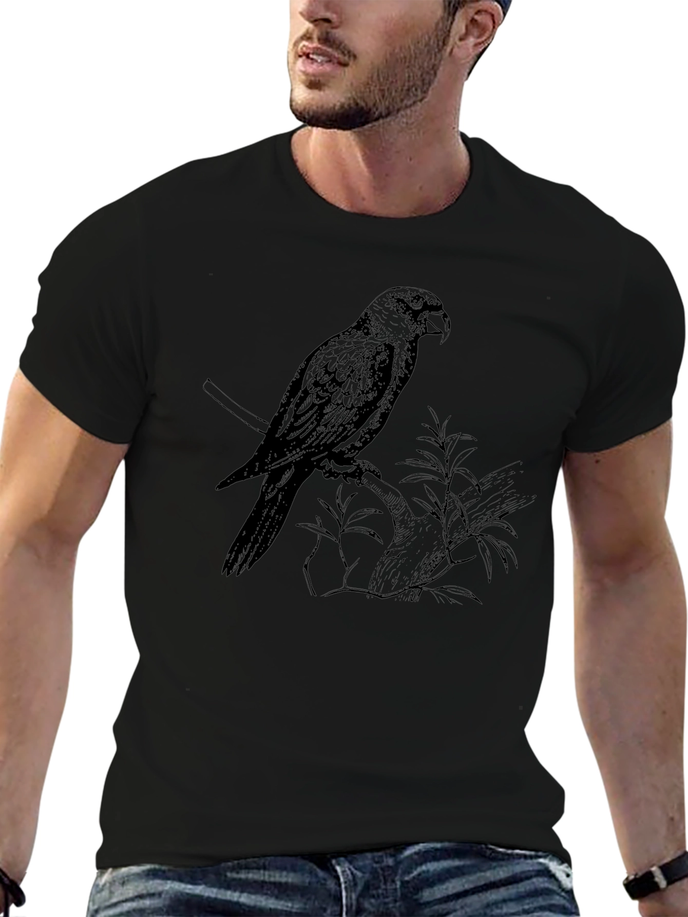 Parrot Graphic Tee - Stylish Bird Print T-Shirt