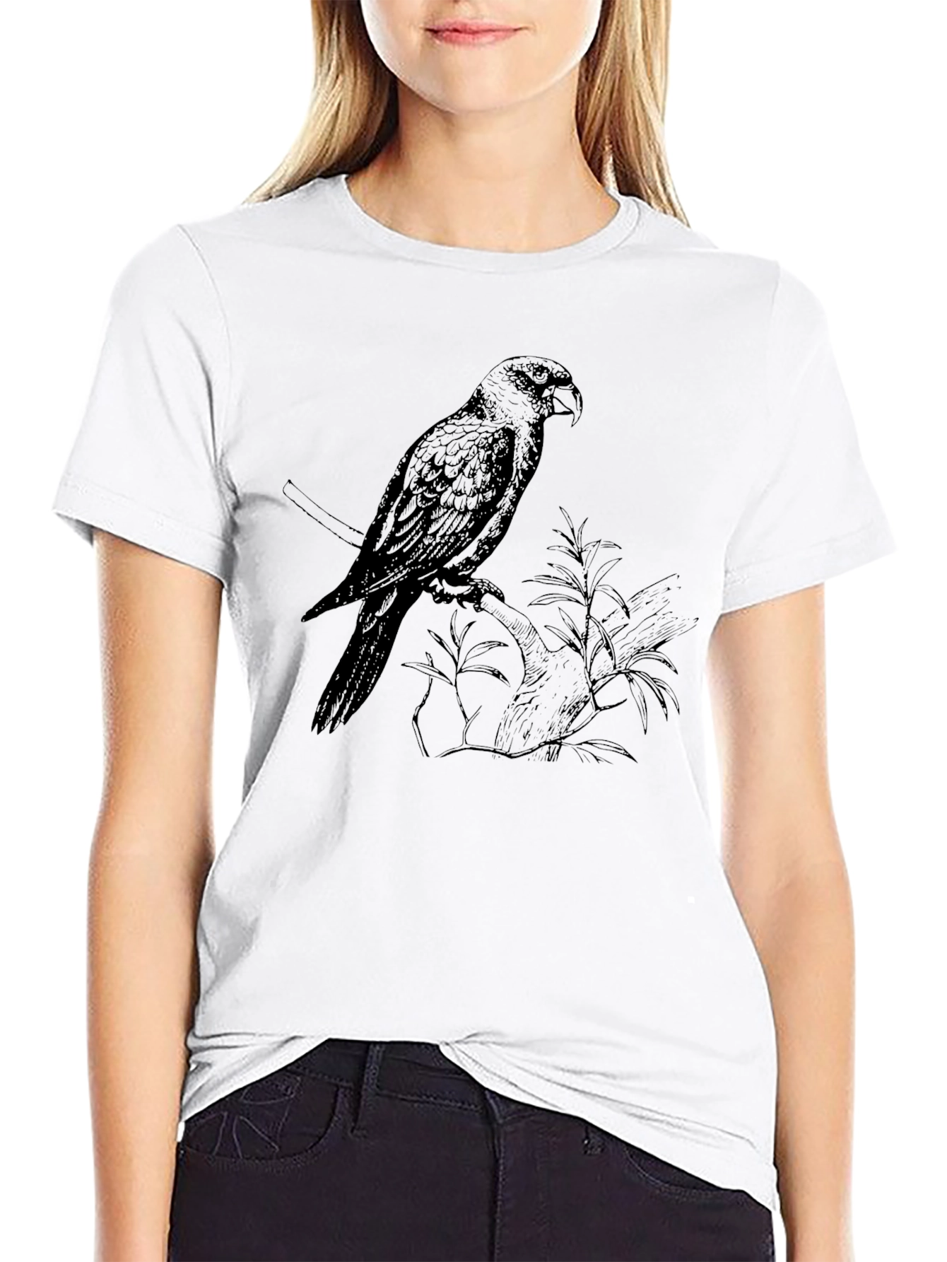 Parrot Graphic Tee - Stylish Bird Print T-Shirt