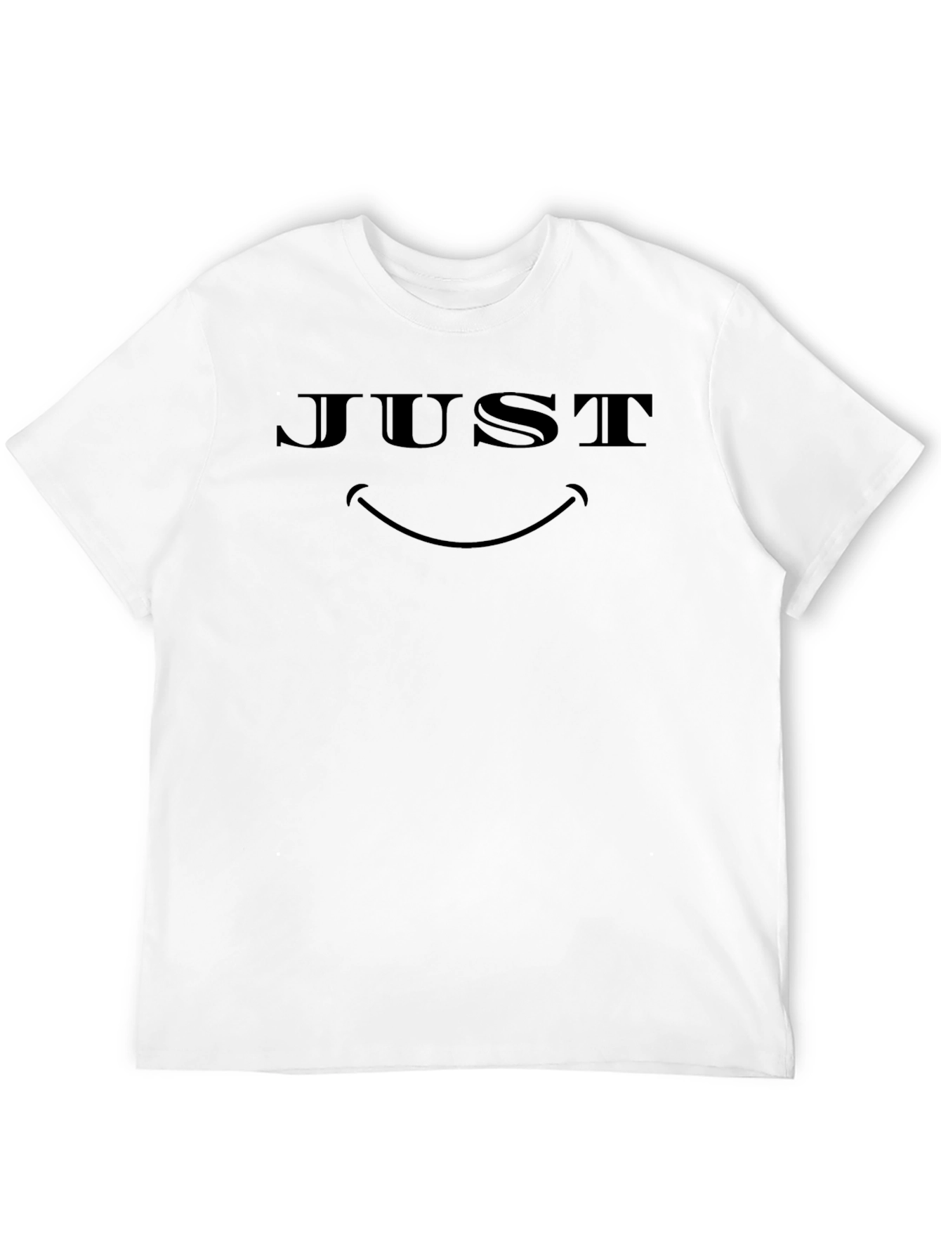 Just Smile Black Graphic Tee - Mens Casual T-Shirt