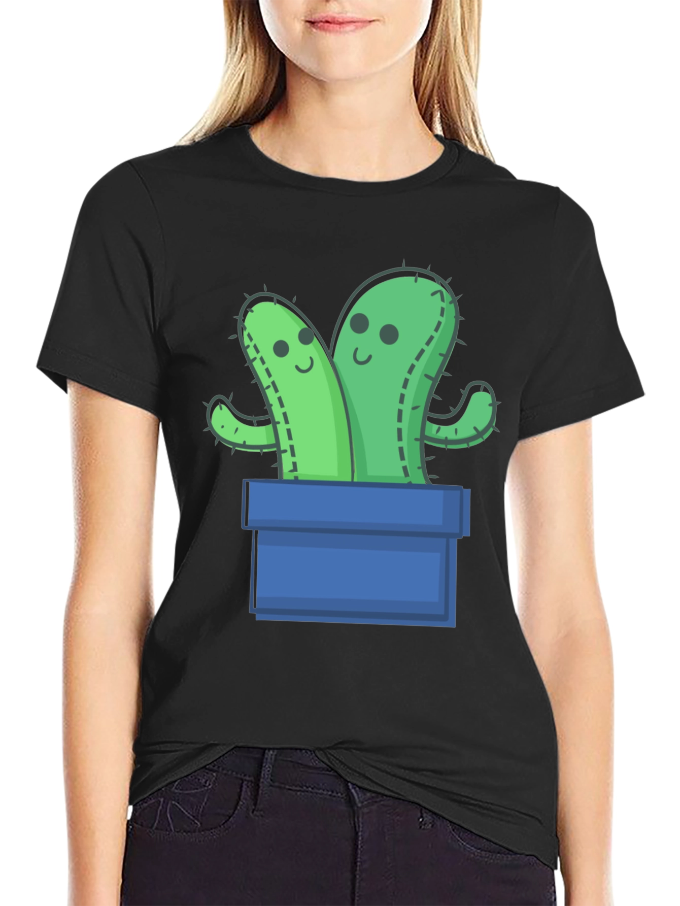 Cute Cactus in Pot Graphic Tee
