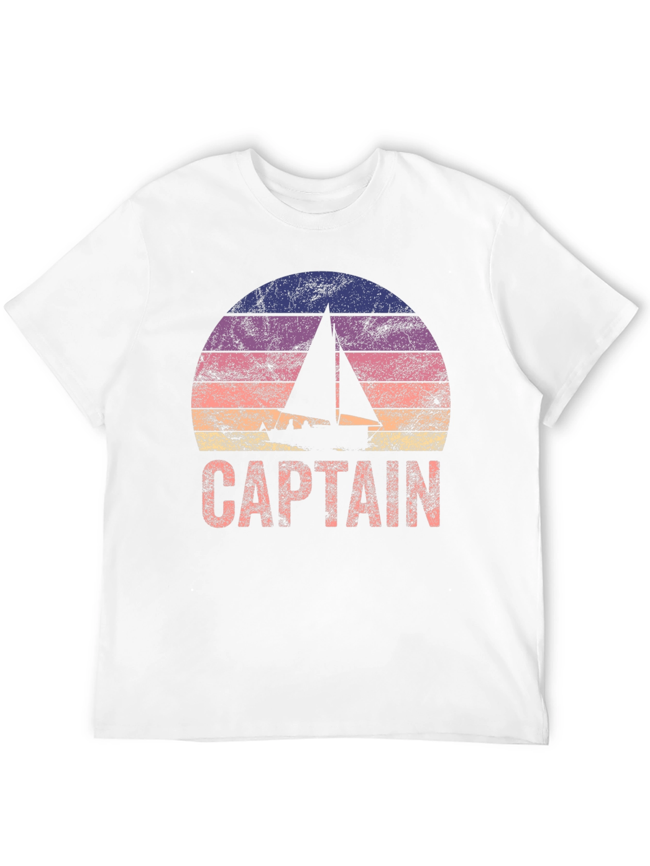 Captain Sailboat Sunset Graphic T-Shirt