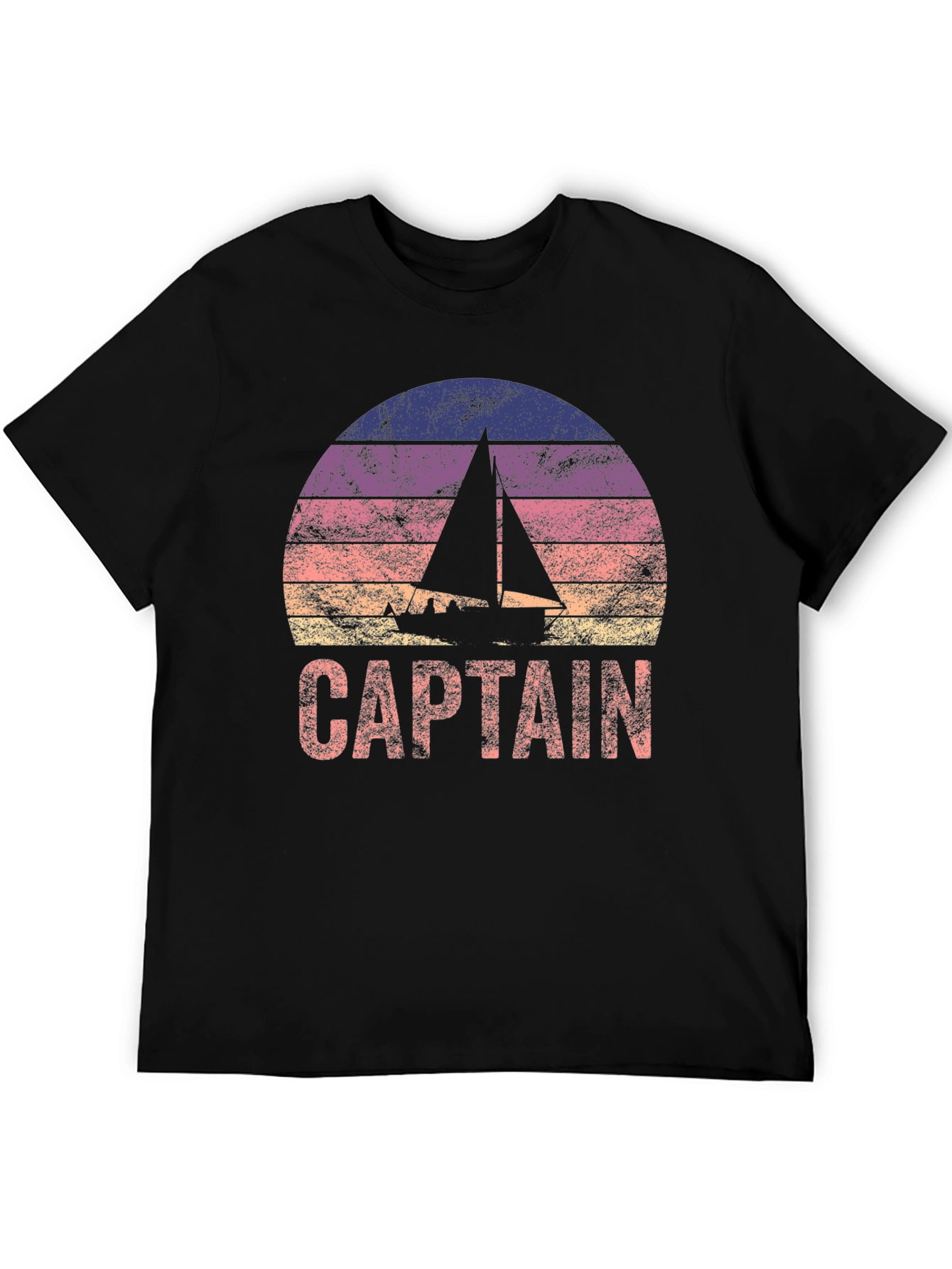 Captain Sailboat Sunset Graphic T-Shirt