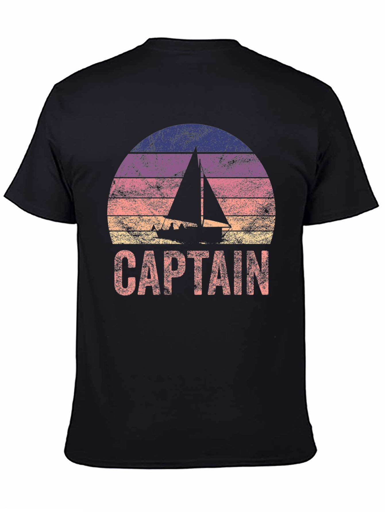 Captain Sailboat Sunset Graphic T-Shirt