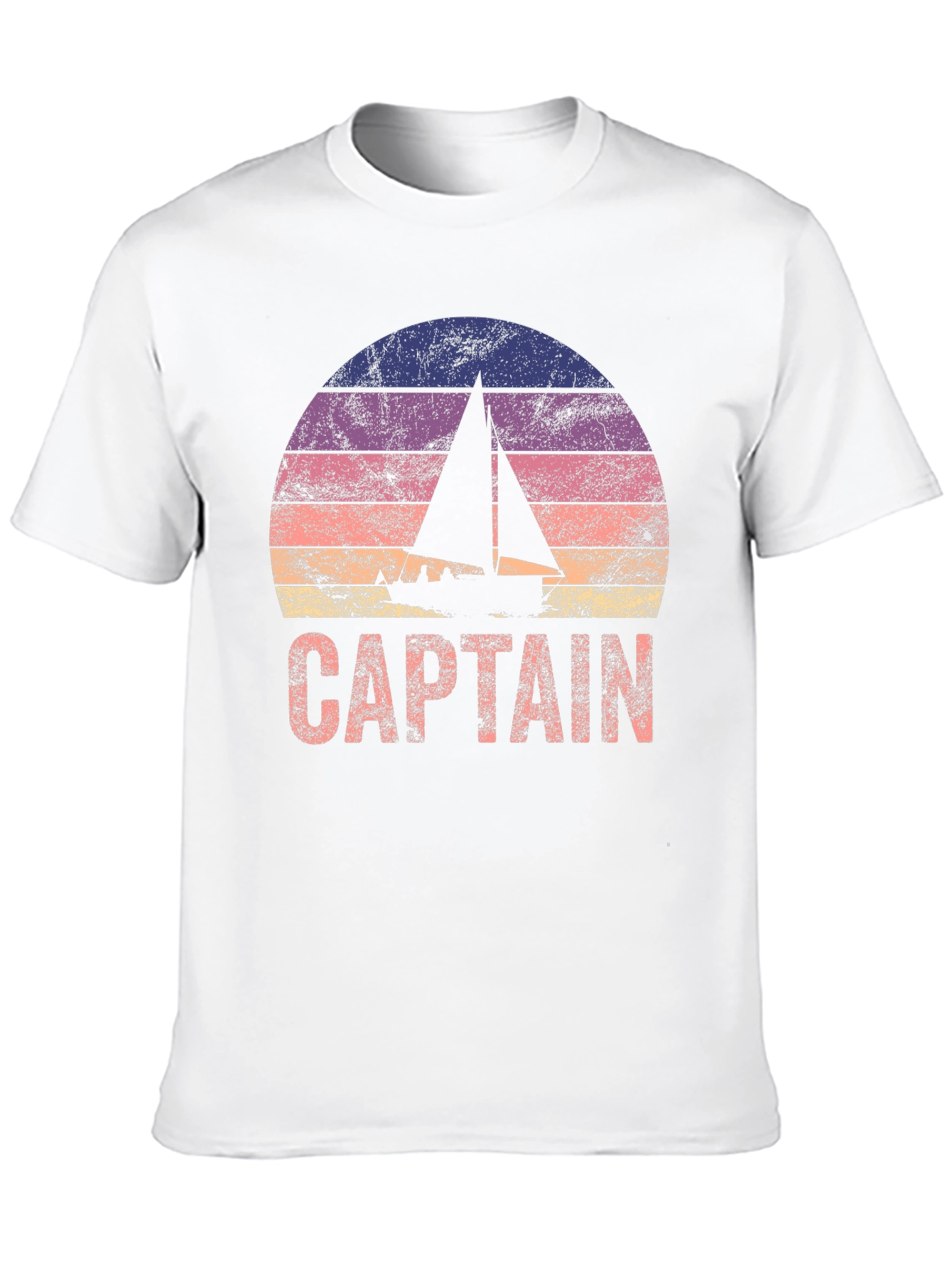 Captain Sailboat Sunset Graphic T-Shirt