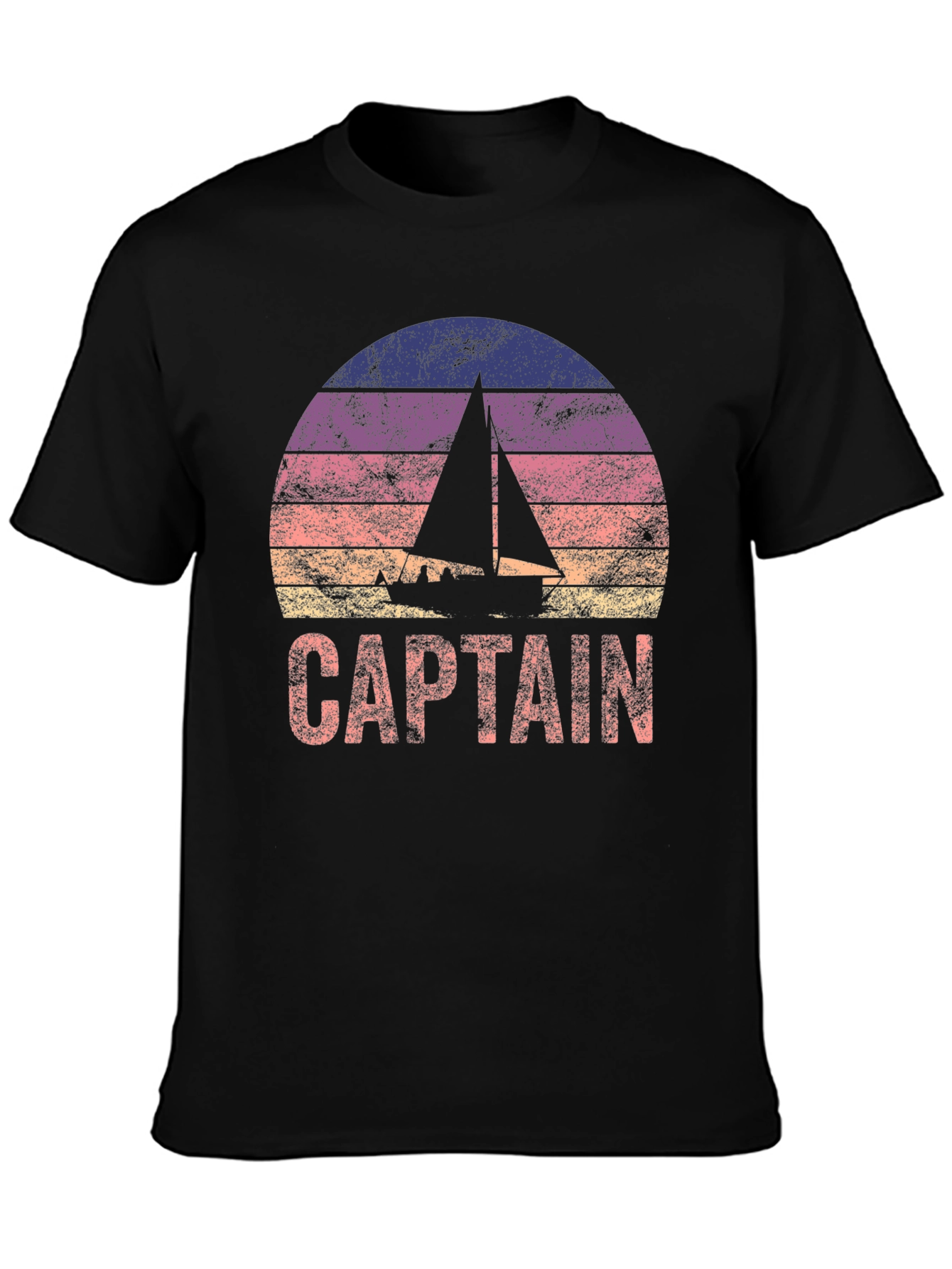 Captain Sailboat Sunset Graphic T-Shirt
