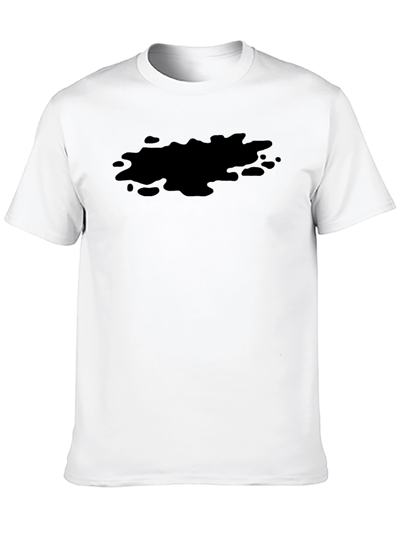 Mens Black T-Shirt with Abstract Ink Splatter Design