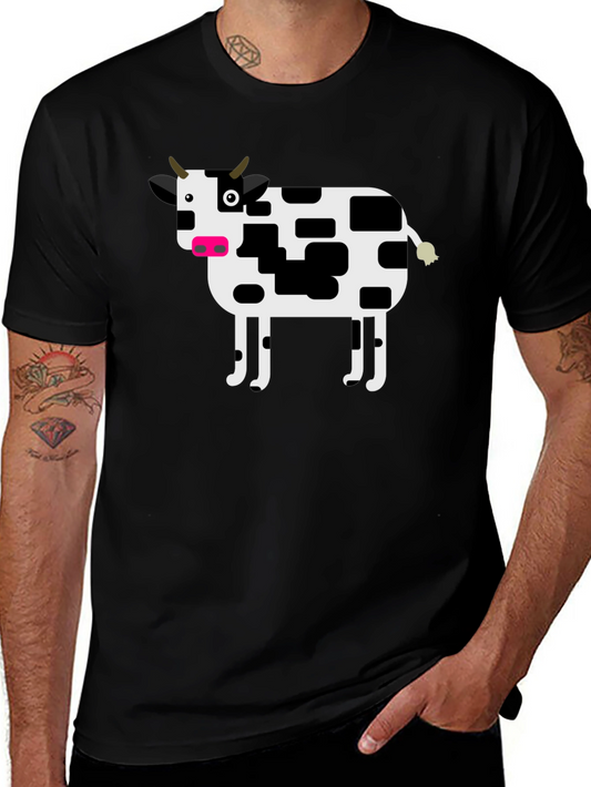 Cow Graphic T-Shirt - Black Cotton Tee